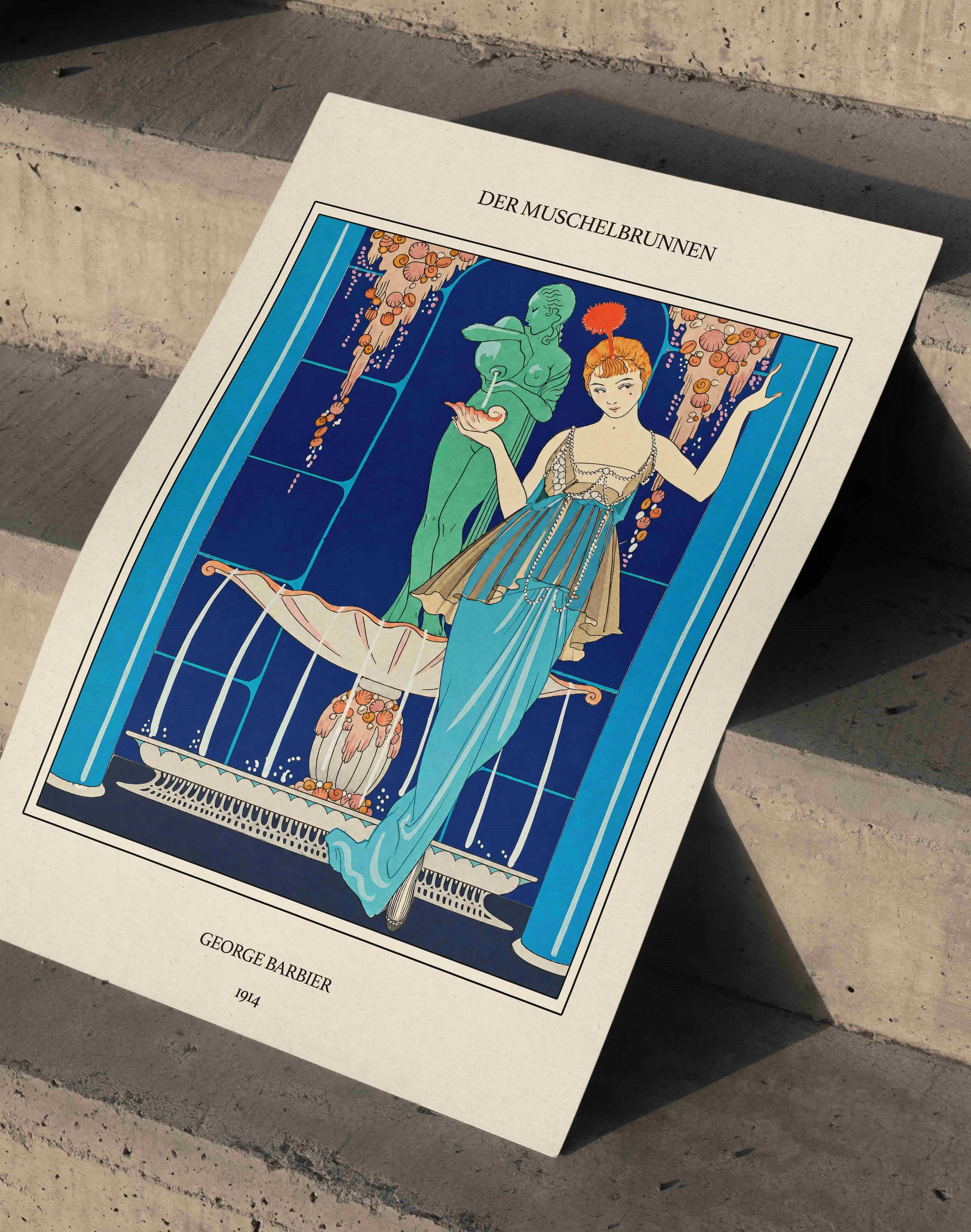 Der Muschelbrunnen (1914) – George Barbier Art Deco Vintage İllüstrasyon Posteri