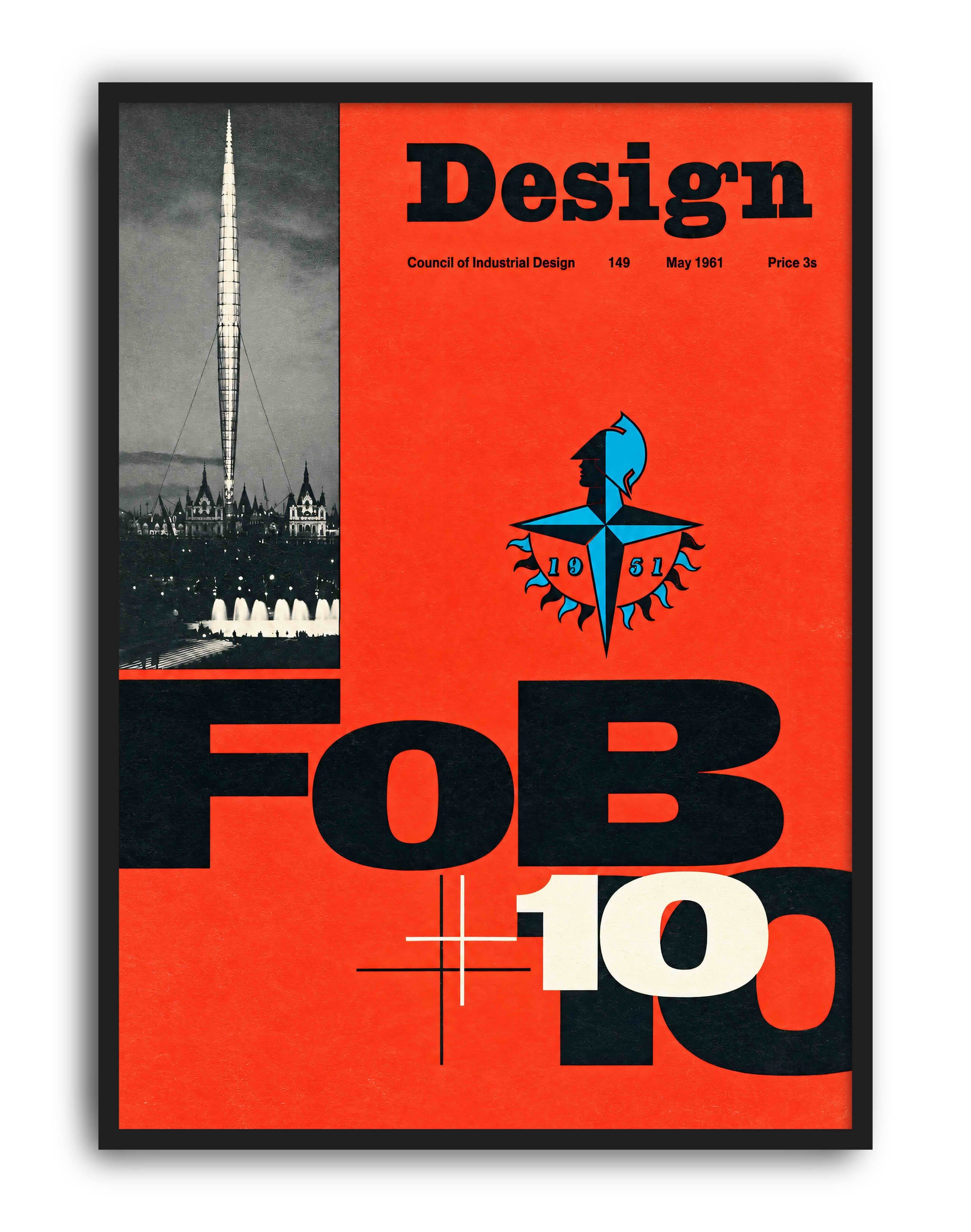 Design Magazine FOB 10 (1961) – Ken Garland İngiliz Mid-Century Grafik Tasarım Posteri