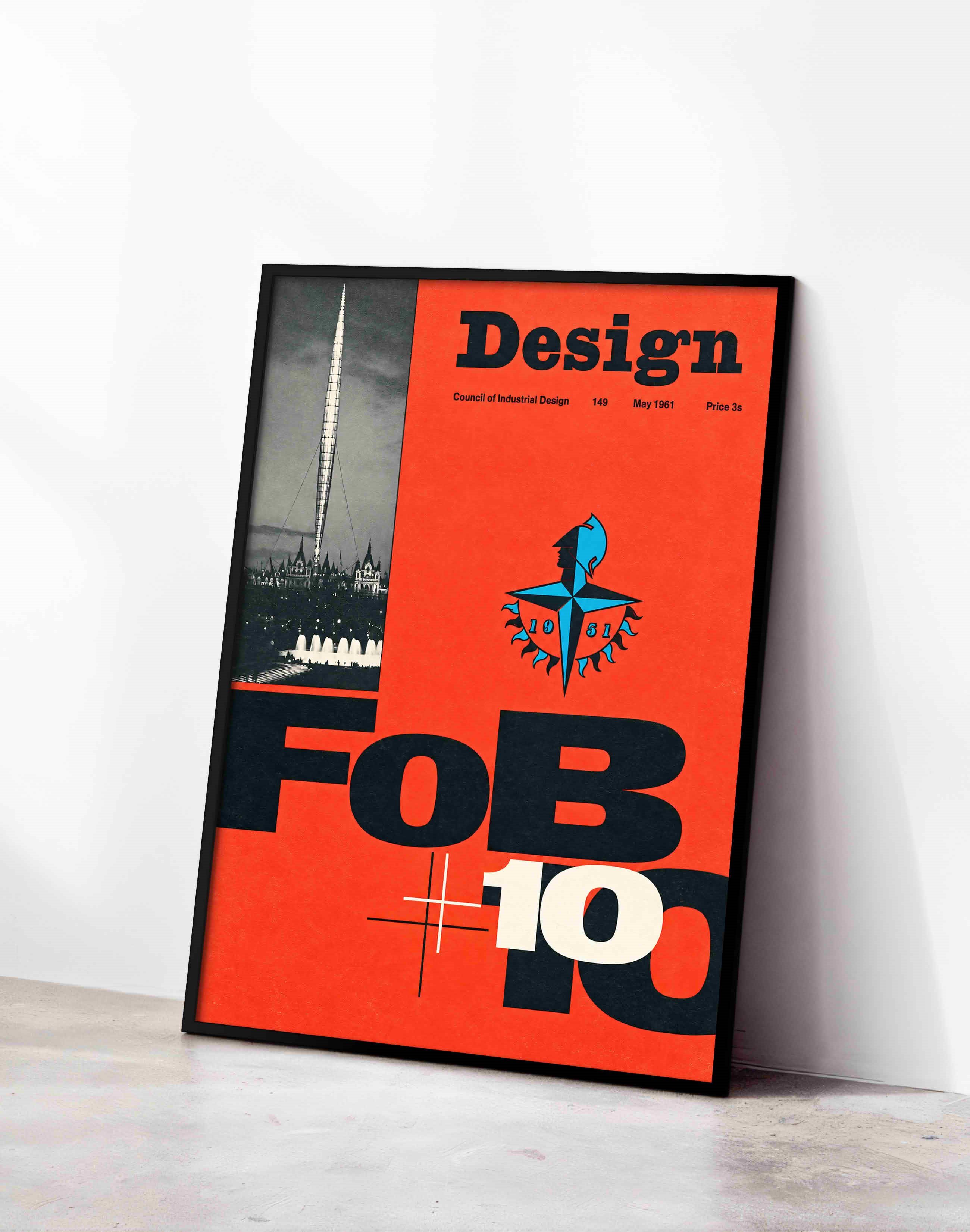 Design Magazine FOB 10 (1961) – Ken Garland İngiliz Mid-Century Grafik Tasarım Posteri