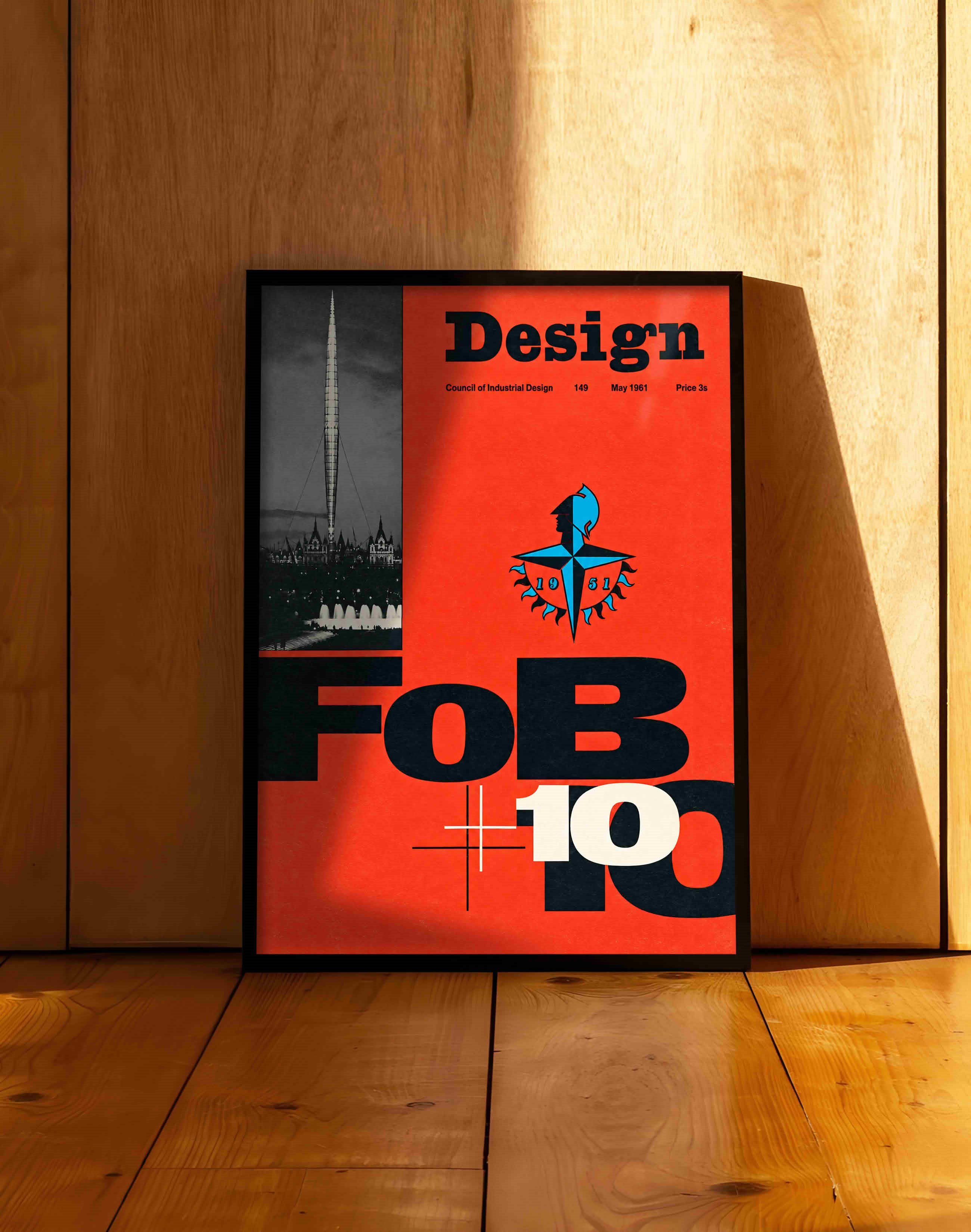 Design Magazine FOB 10 (1961) – Ken Garland İngiliz Mid-Century Grafik Tasarım Posteri