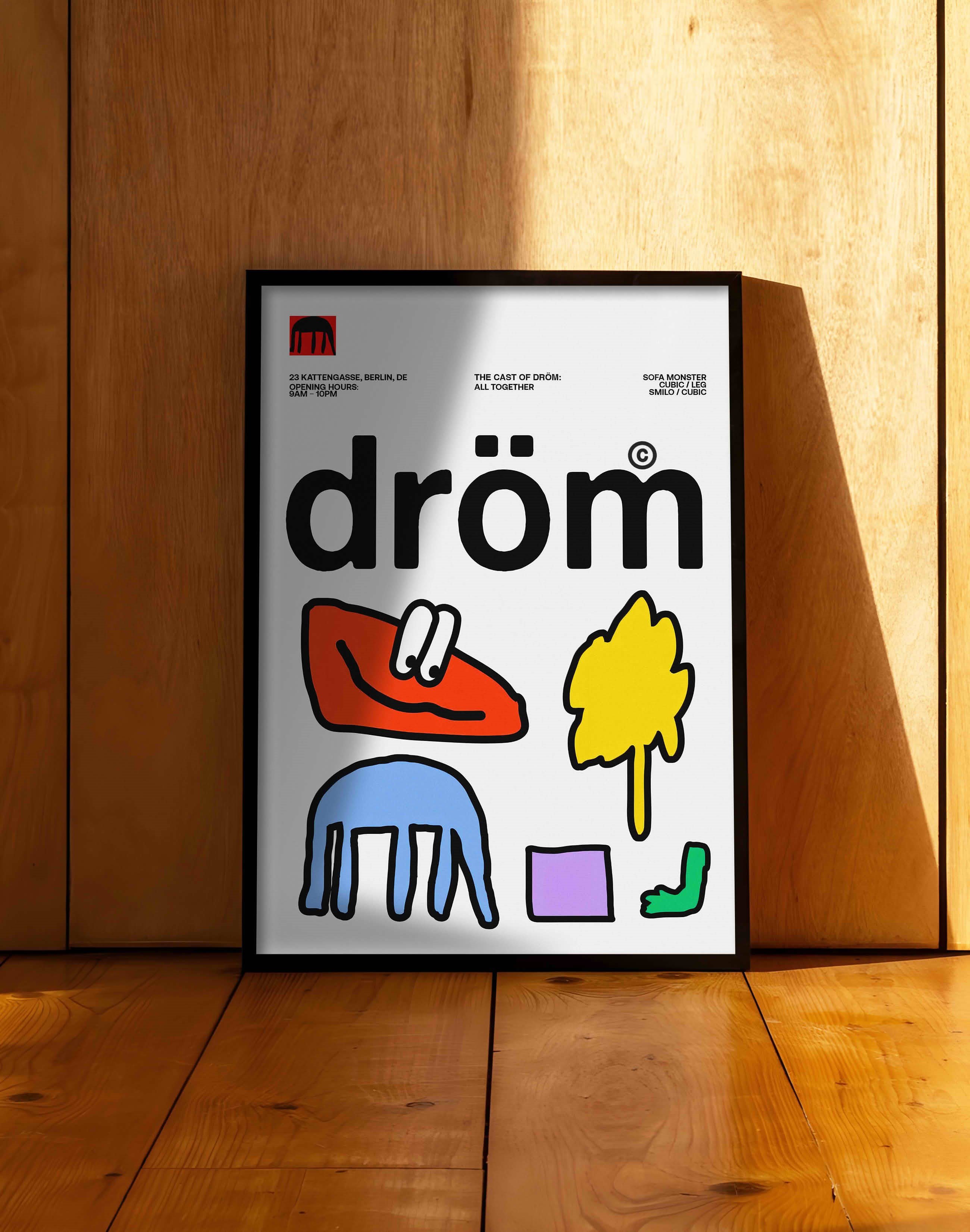 Dröm Modern Grafik Duvar Tablosu - Renkli Mobilya Dizayn Poster