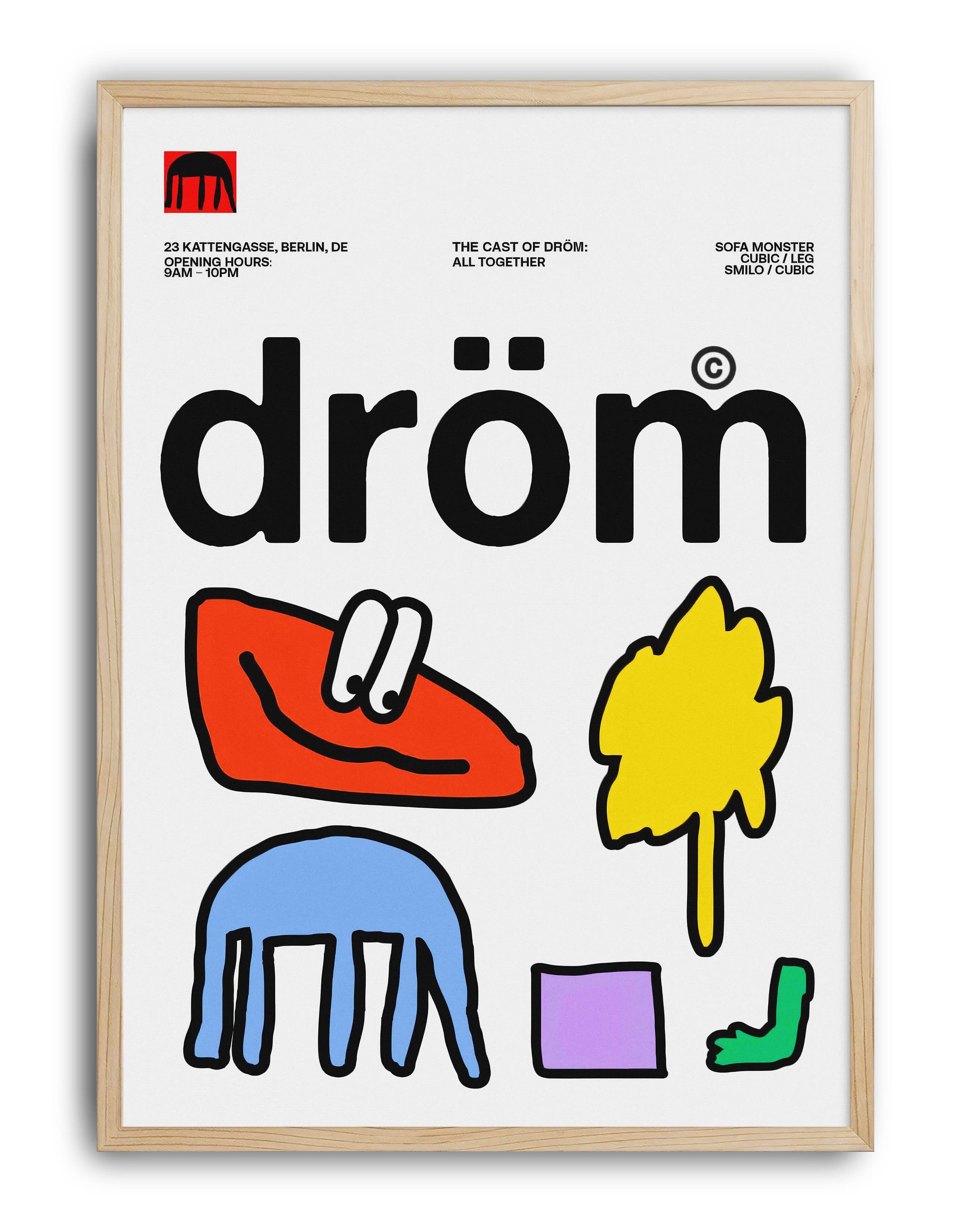 Dröm Modern Grafik Duvar Tablosu - Renkli Mobilya Dizayn Poster