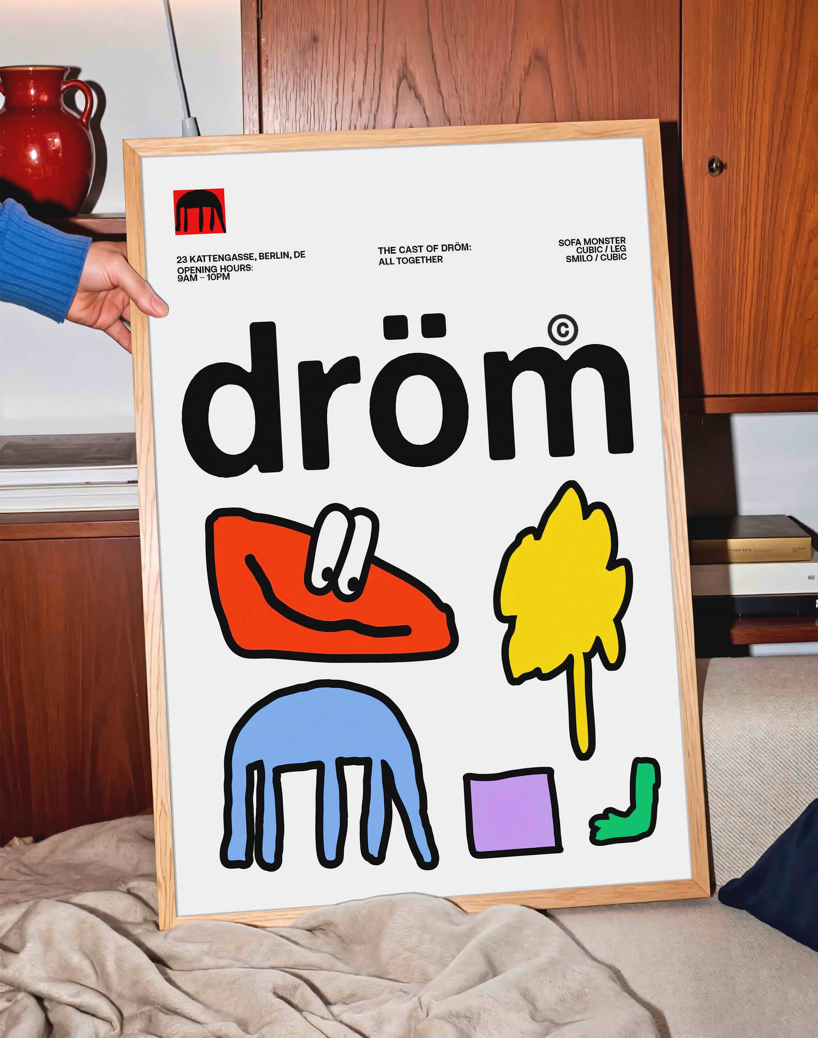 Dröm Modern Grafik Duvar Tablosu - Renkli Mobilya Dizayn Poster