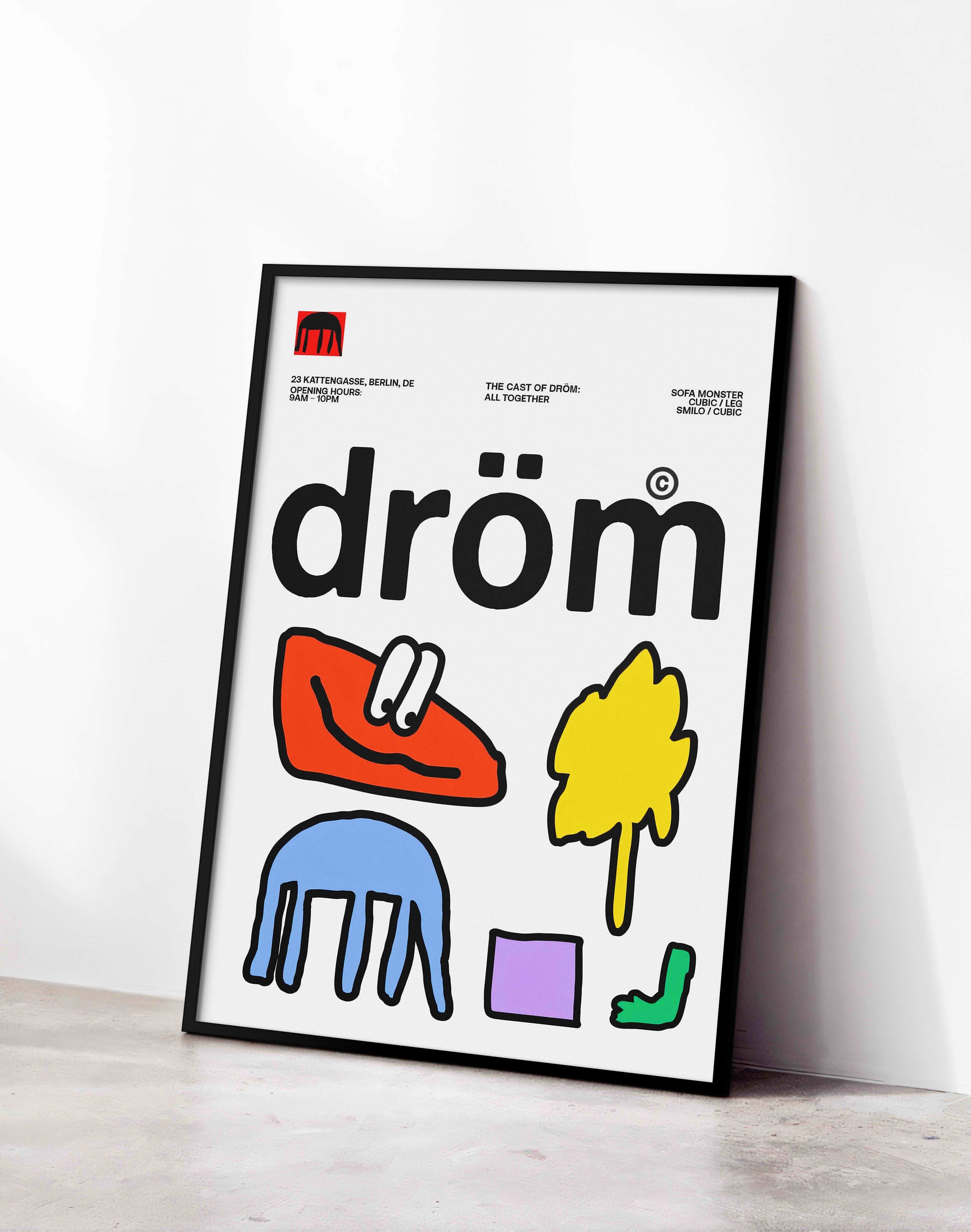 Dröm Modern Grafik Duvar Tablosu - Renkli Mobilya Dizayn Poster