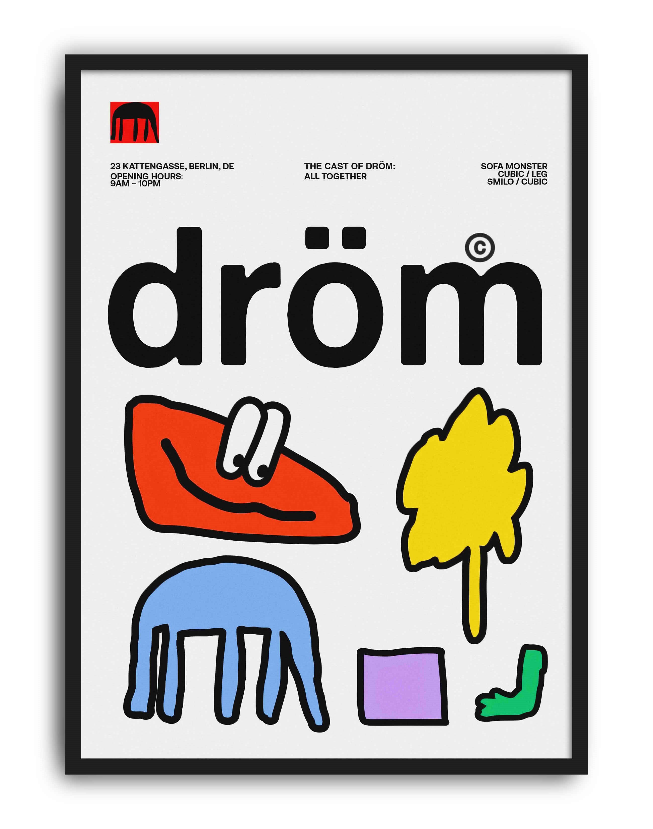 Dröm Modern Grafik Duvar Tablosu - Renkli Mobilya Dizayn Poster
