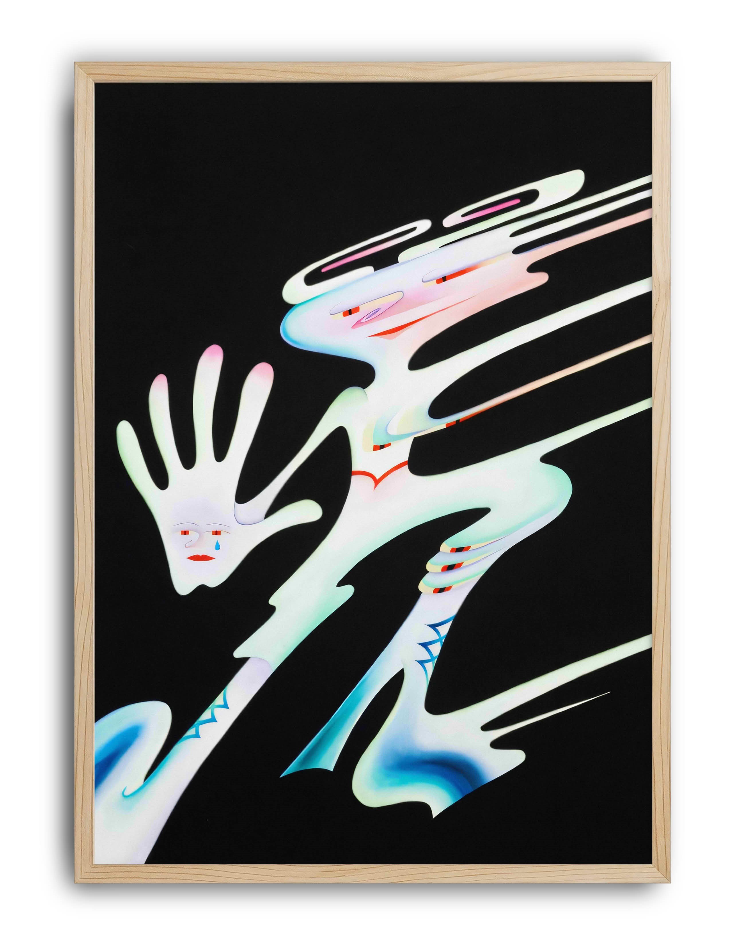 Elastic Spirits Modern Duvar Tablosu - Siyah Beyaz Sürreal Figüratif Poster
