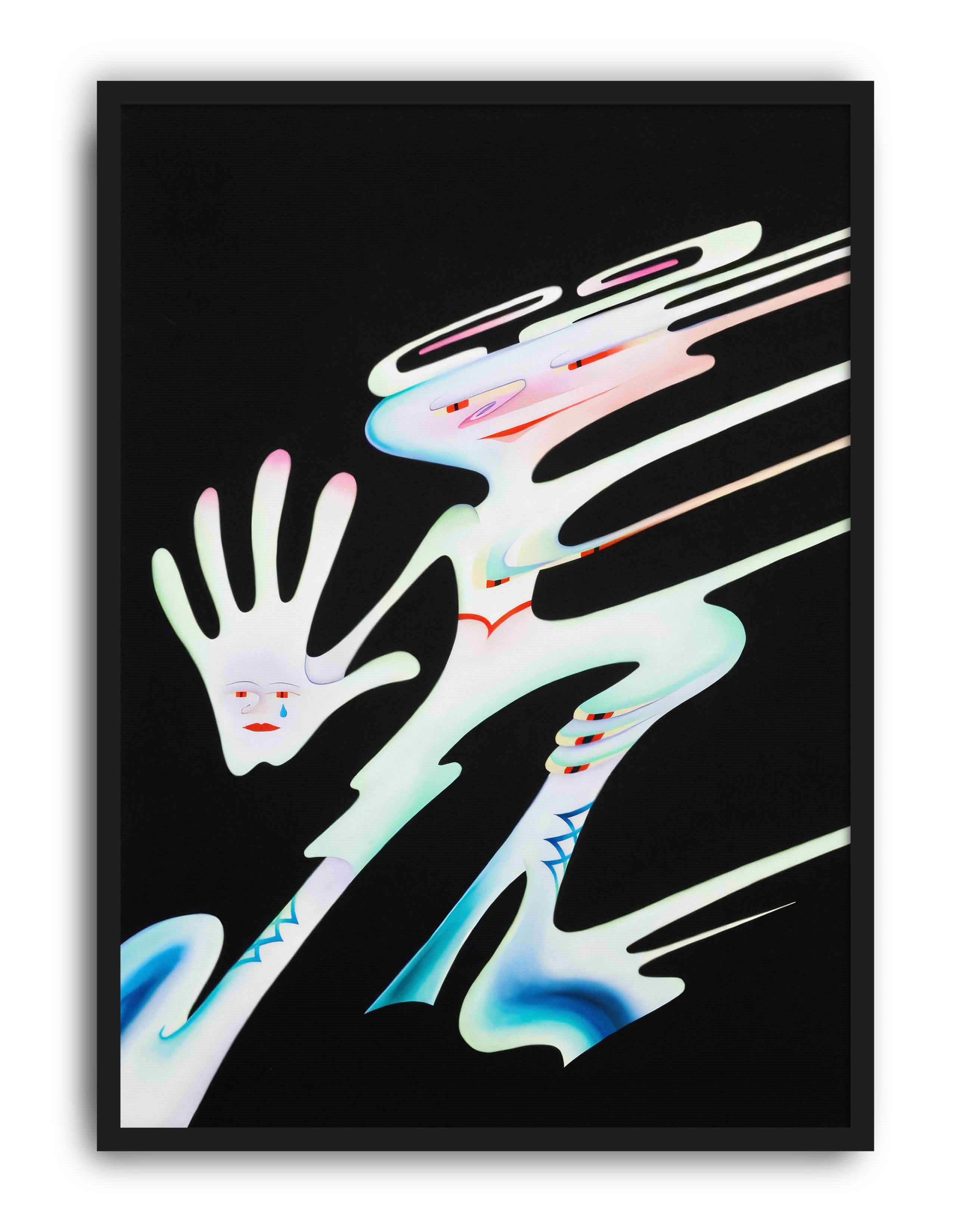 Elastic Spirits Modern Duvar Tablosu - Siyah Beyaz Sürreal Figüratif Poster