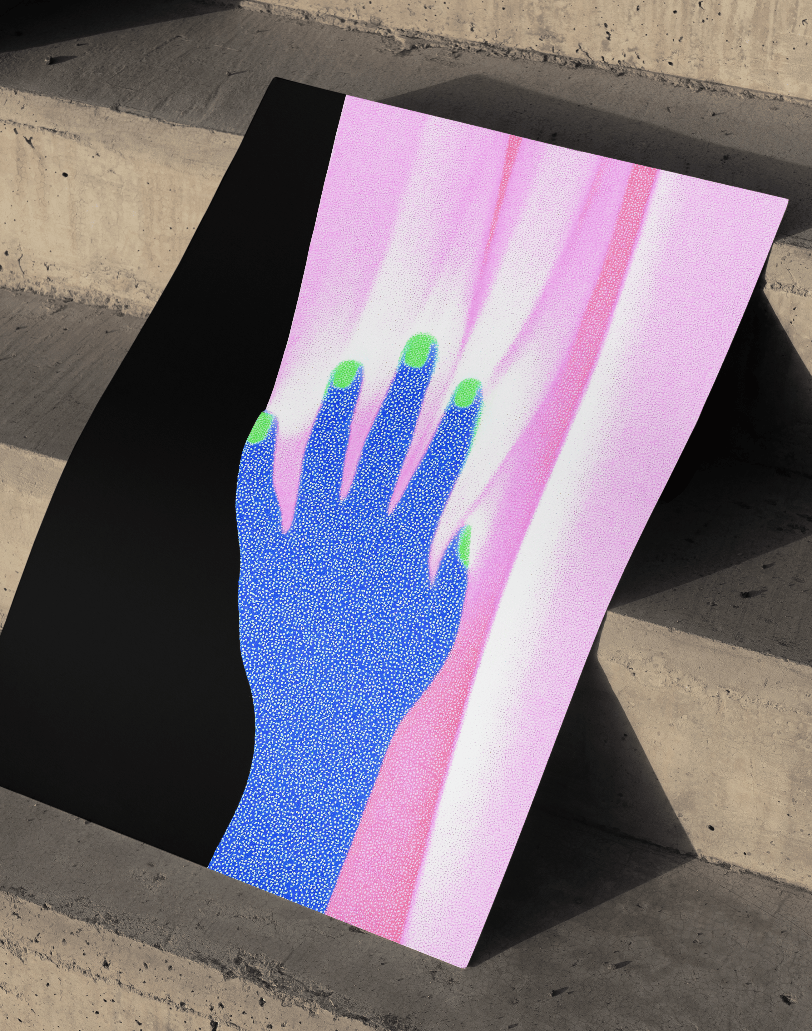 Electric Touch Modern Duvar Tablosu – Mavi El Abstract Poster