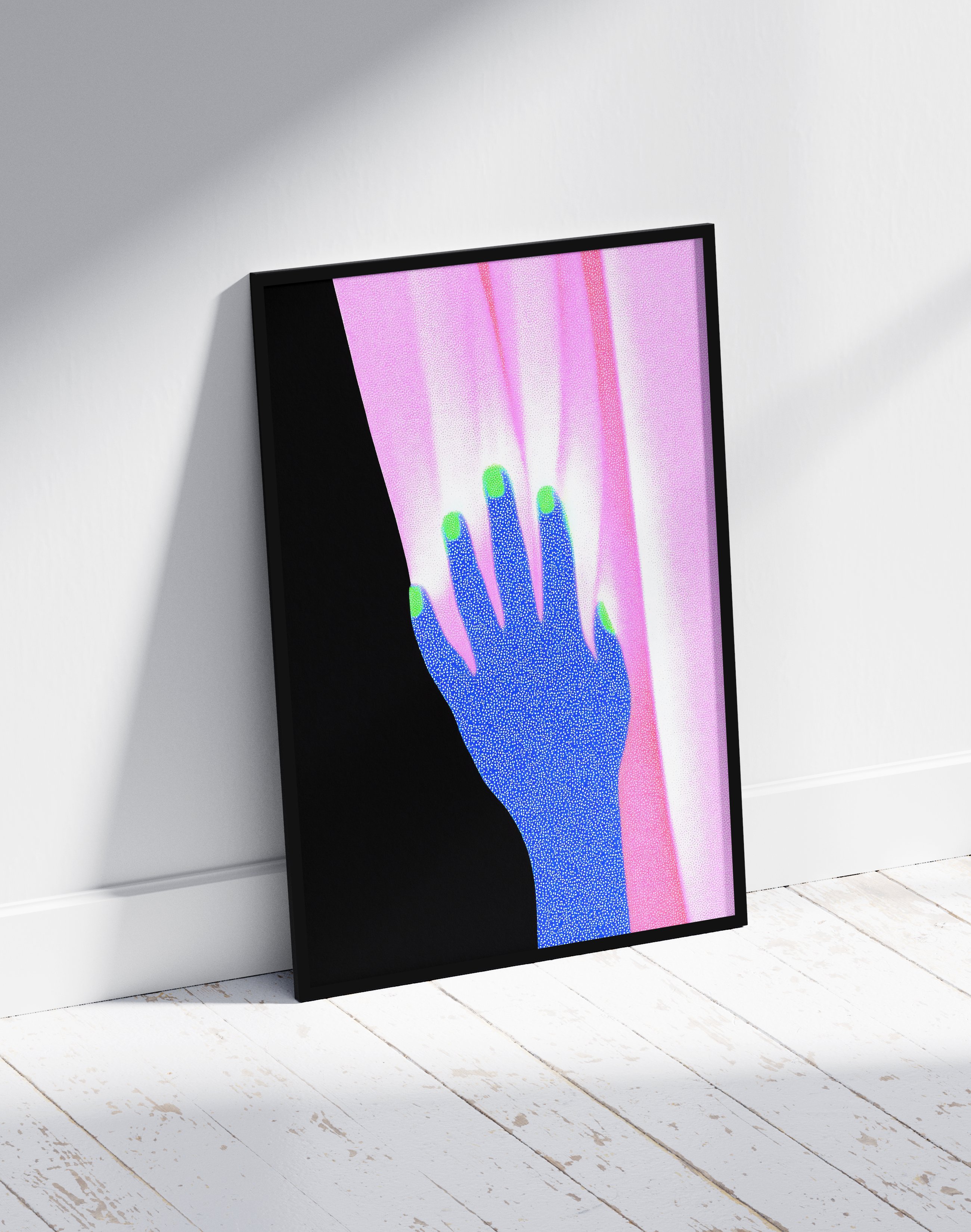 Electric Touch Modern Duvar Tablosu – Mavi El Abstract Poster