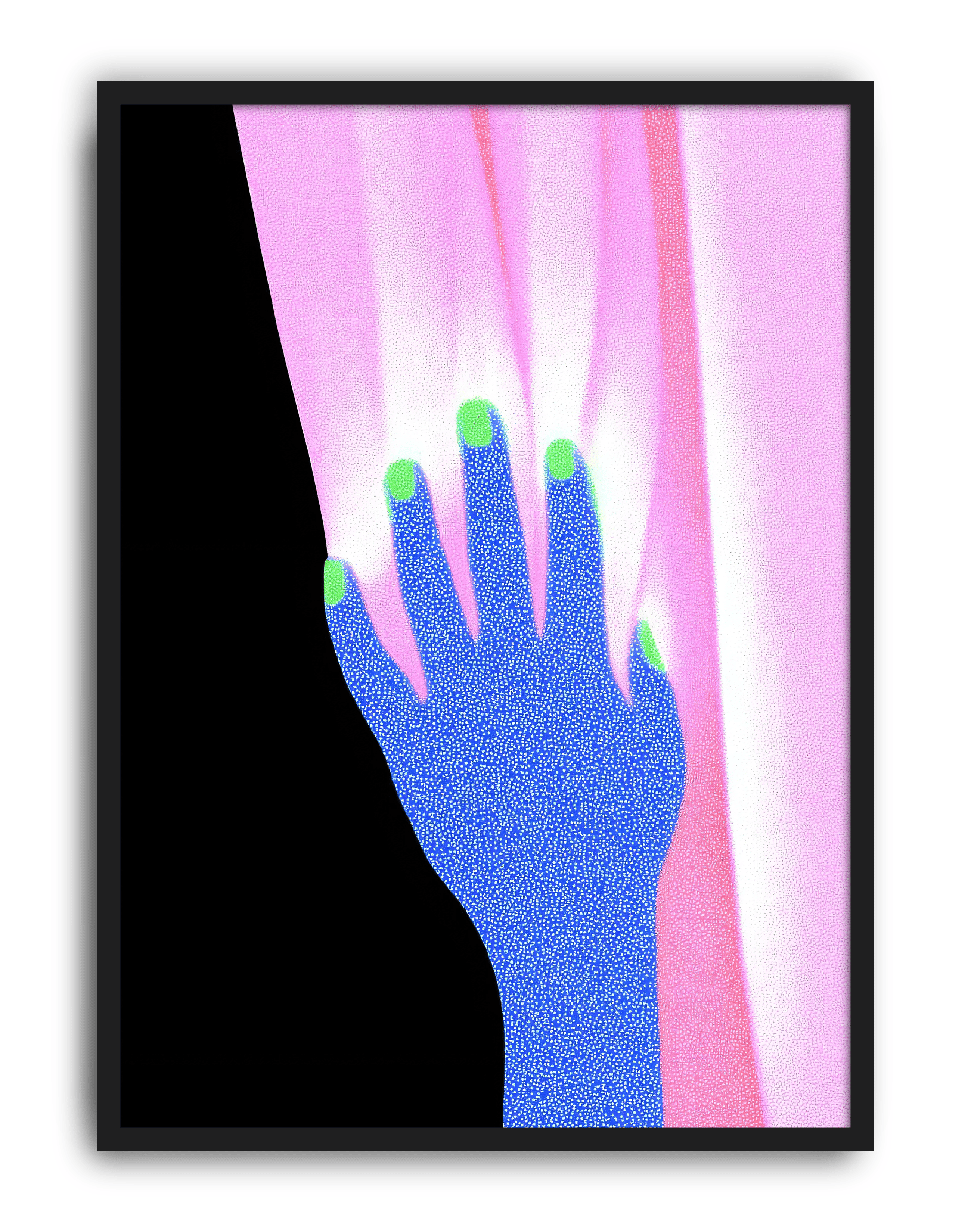 Electric Touch Modern Duvar Tablosu – Mavi El Abstract Poster