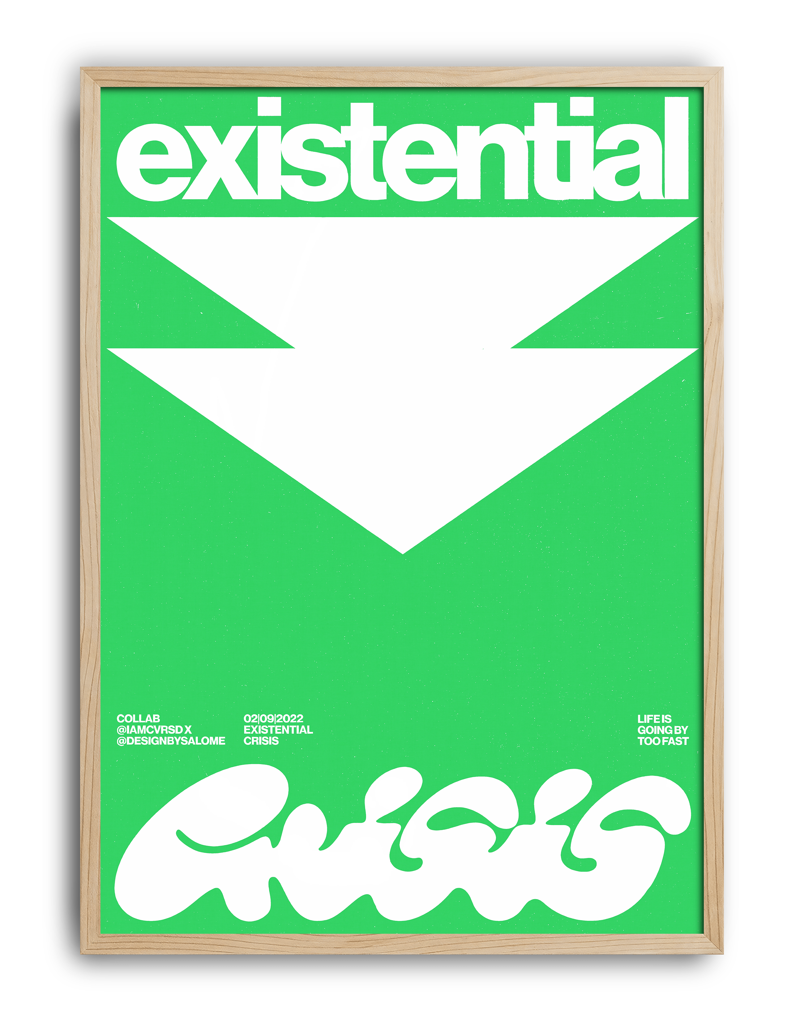 Existential Green Modern Duvar Tablosu – Yeşil Tipografik Grafik Poster