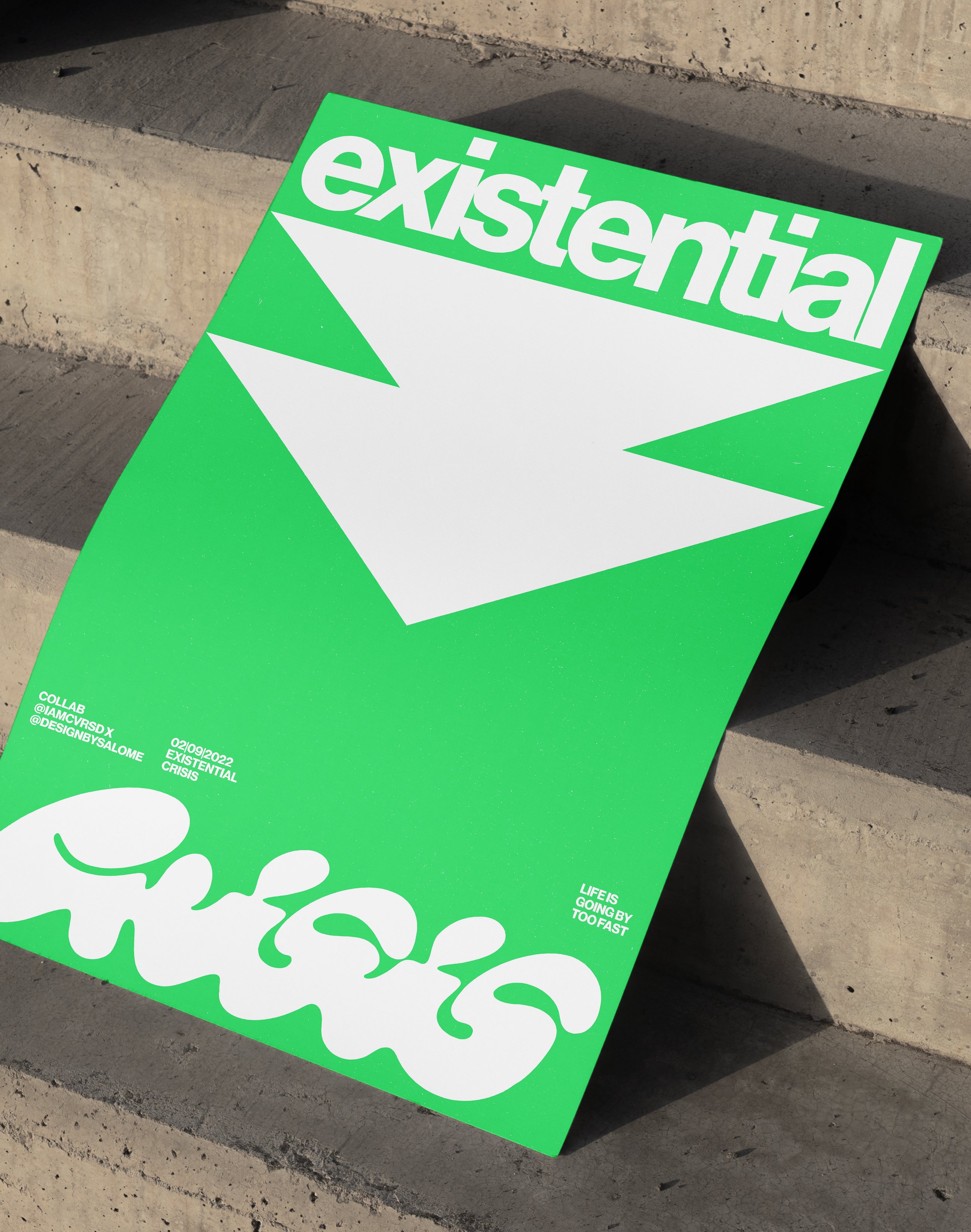 Existential Green Modern Duvar Tablosu – Yeşil Tipografik Grafik Poster