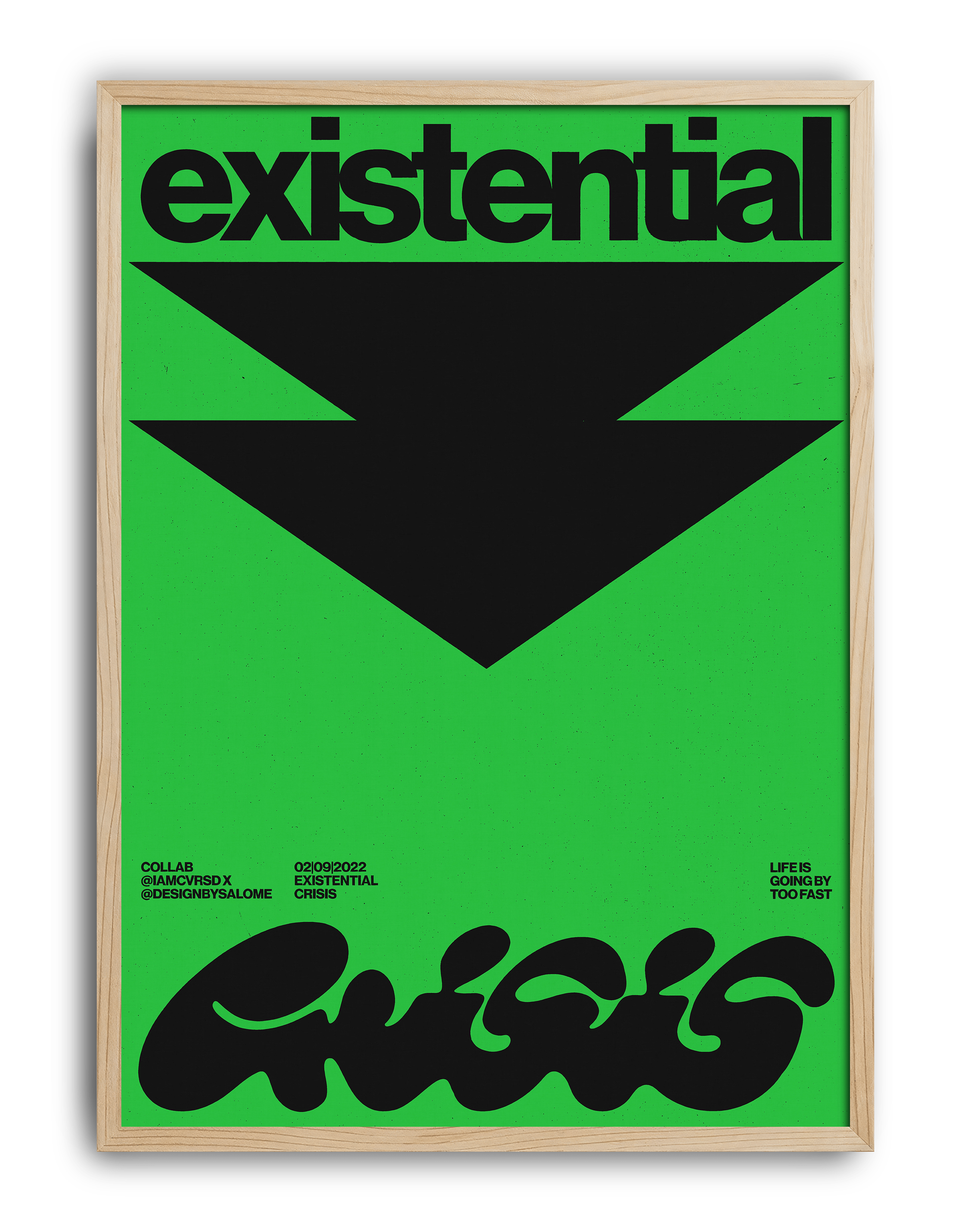 Existential Orange Modern Duvar Tablosu – Turuncu Siyah Tipografik Poster