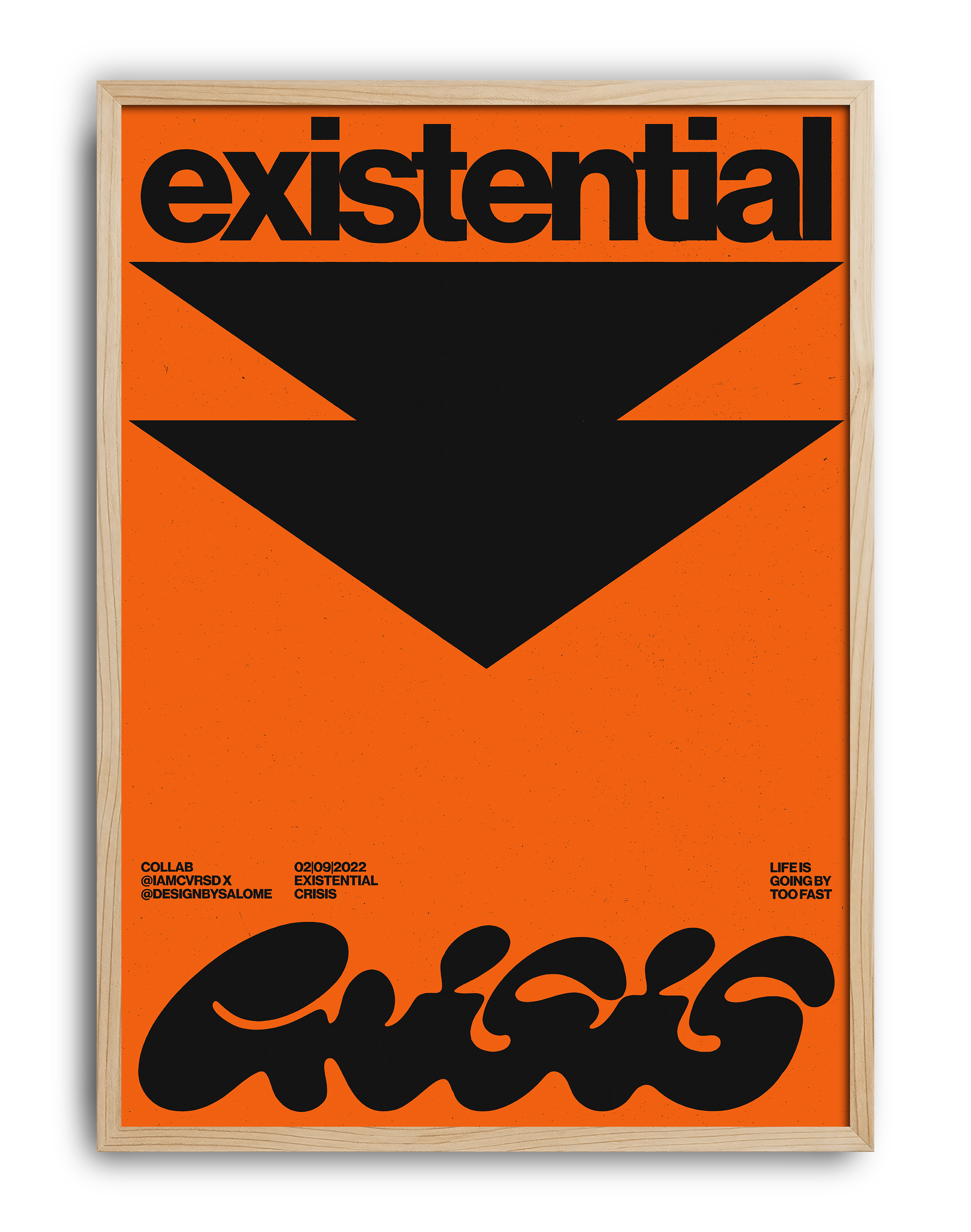Existential Orange Modern Duvar Tablosu – Turuncu Siyah Tipografik Poster