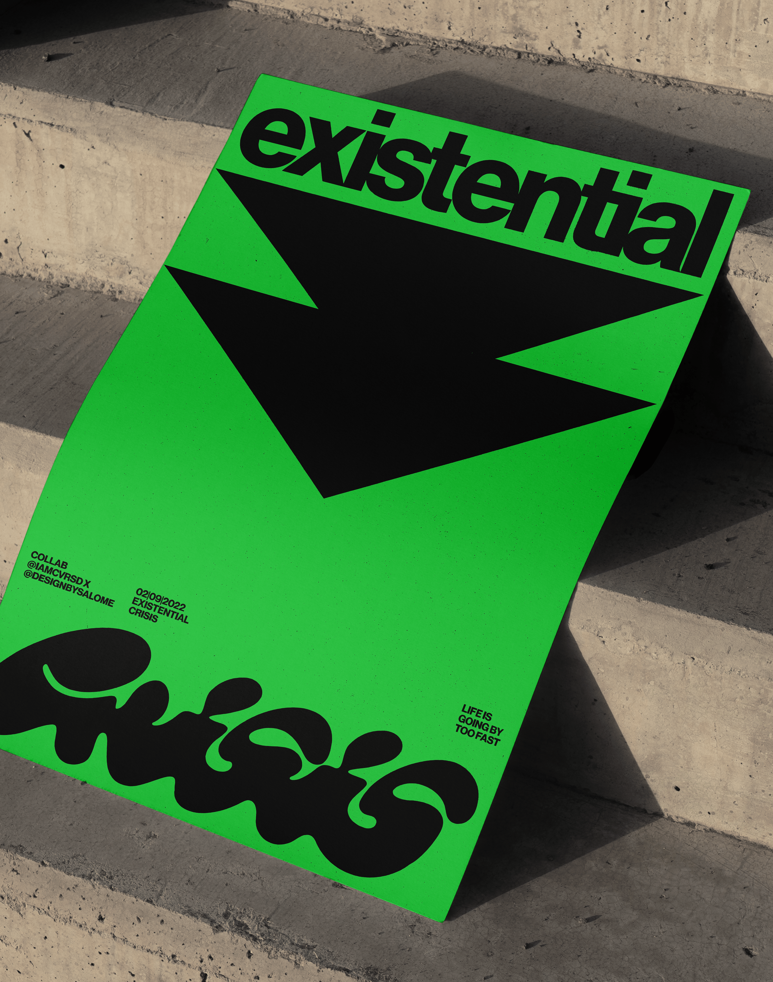 Existential Orange Modern Duvar Tablosu – Turuncu Siyah Tipografik Poster