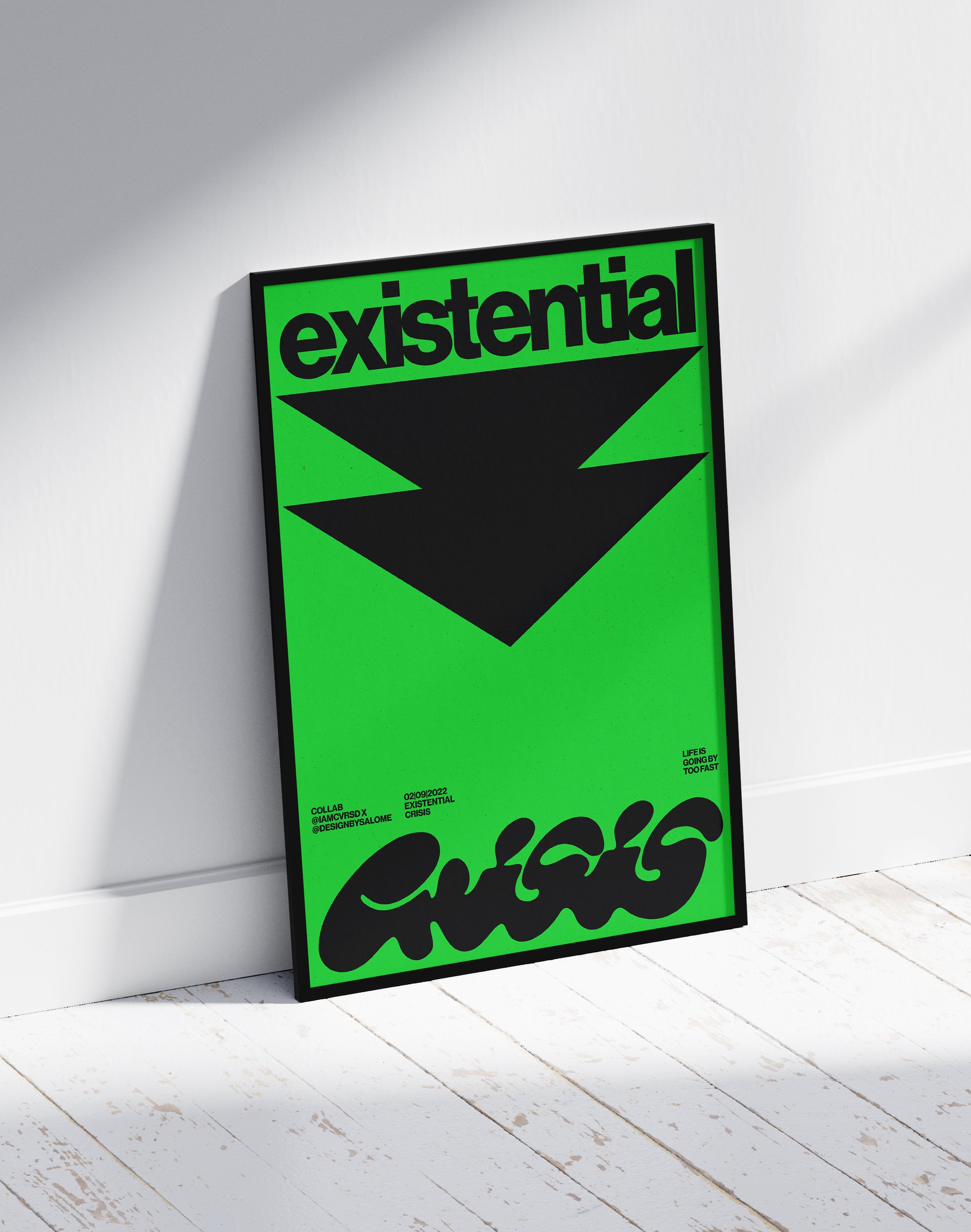 Existential Orange Modern Duvar Tablosu – Turuncu Siyah Tipografik Poster