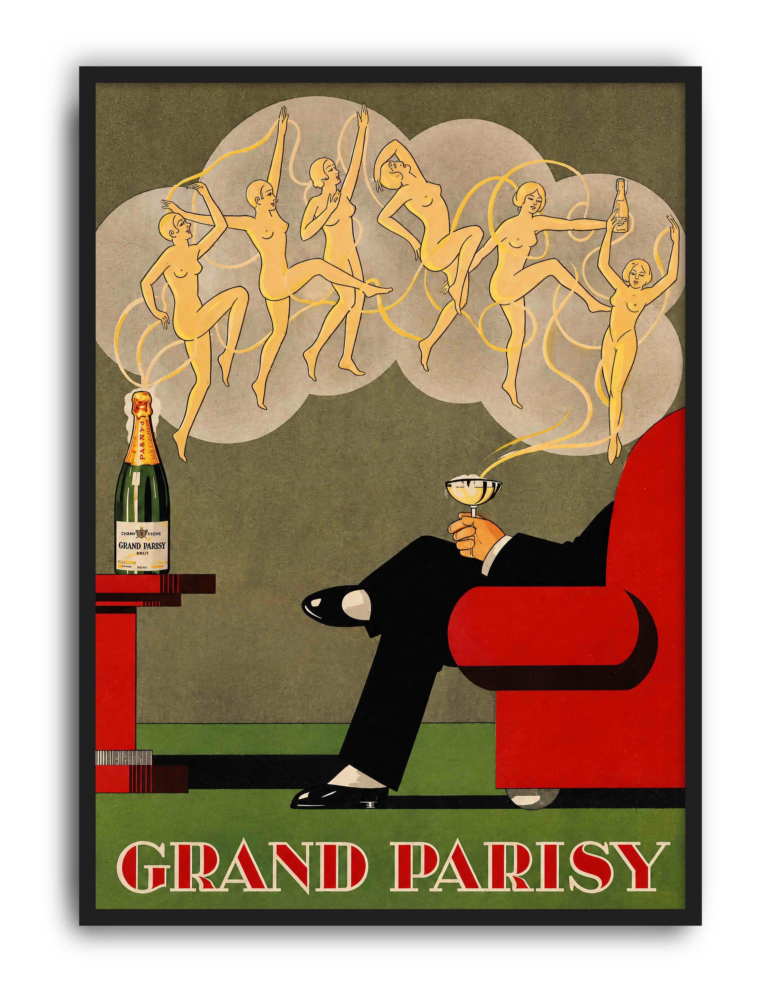 Grand Parisy Champagne (1925) – Fransız Art Deco Vintage Reklam Posteri