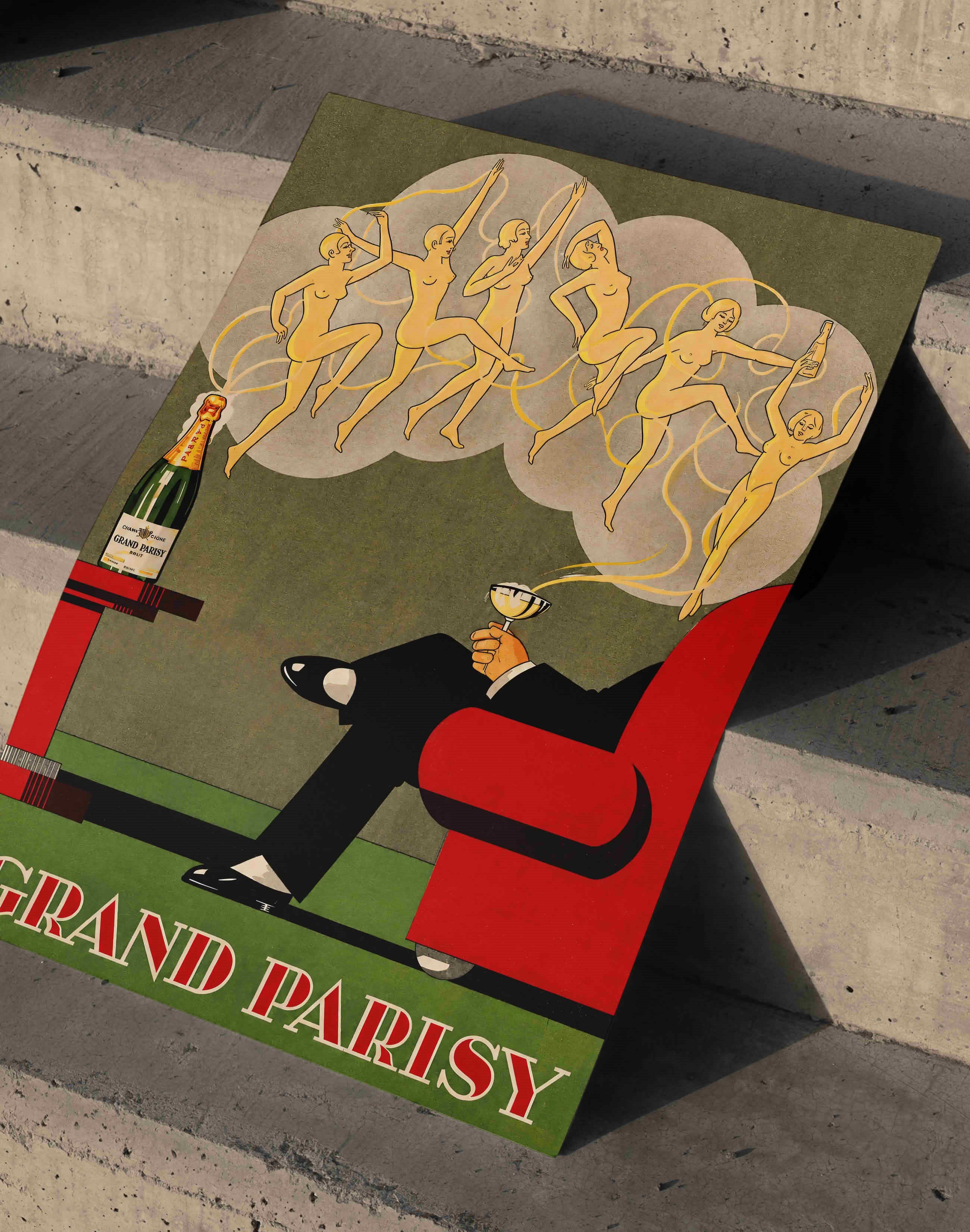 Grand Parisy Champagne (1925) – Fransız Art Deco Vintage Reklam Posteri