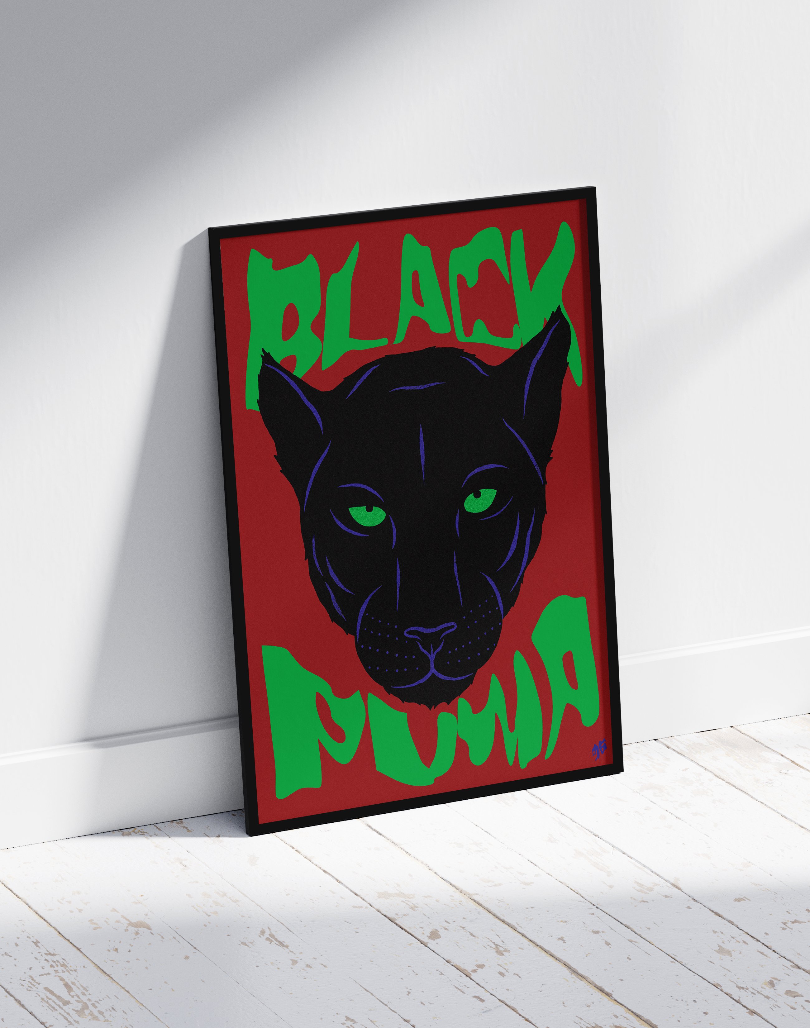 Green Muma Modern Duvar Tablosu – Kırmızı Siyah Panter Poster
