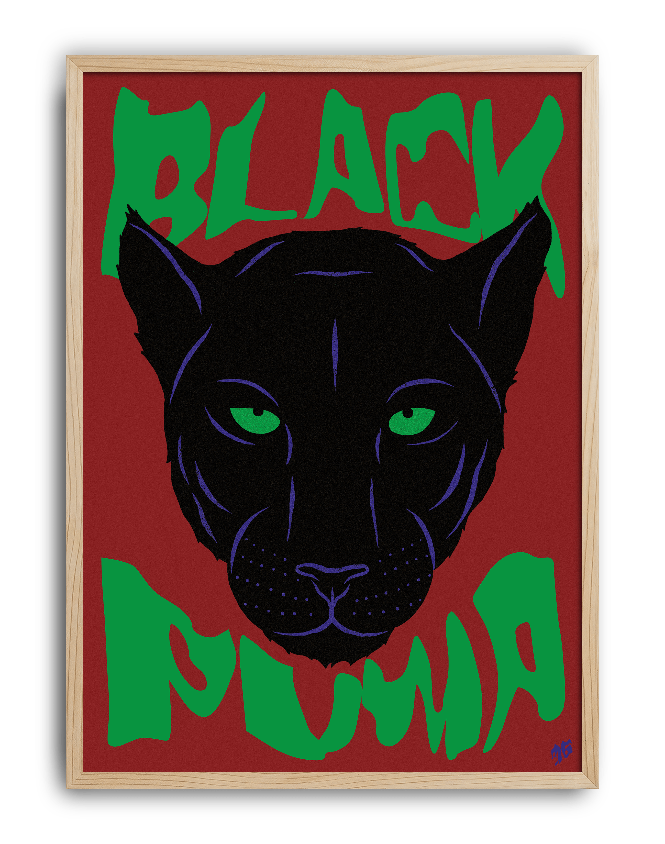 Green Muma Modern Duvar Tablosu – Kırmızı Siyah Panter Poster
