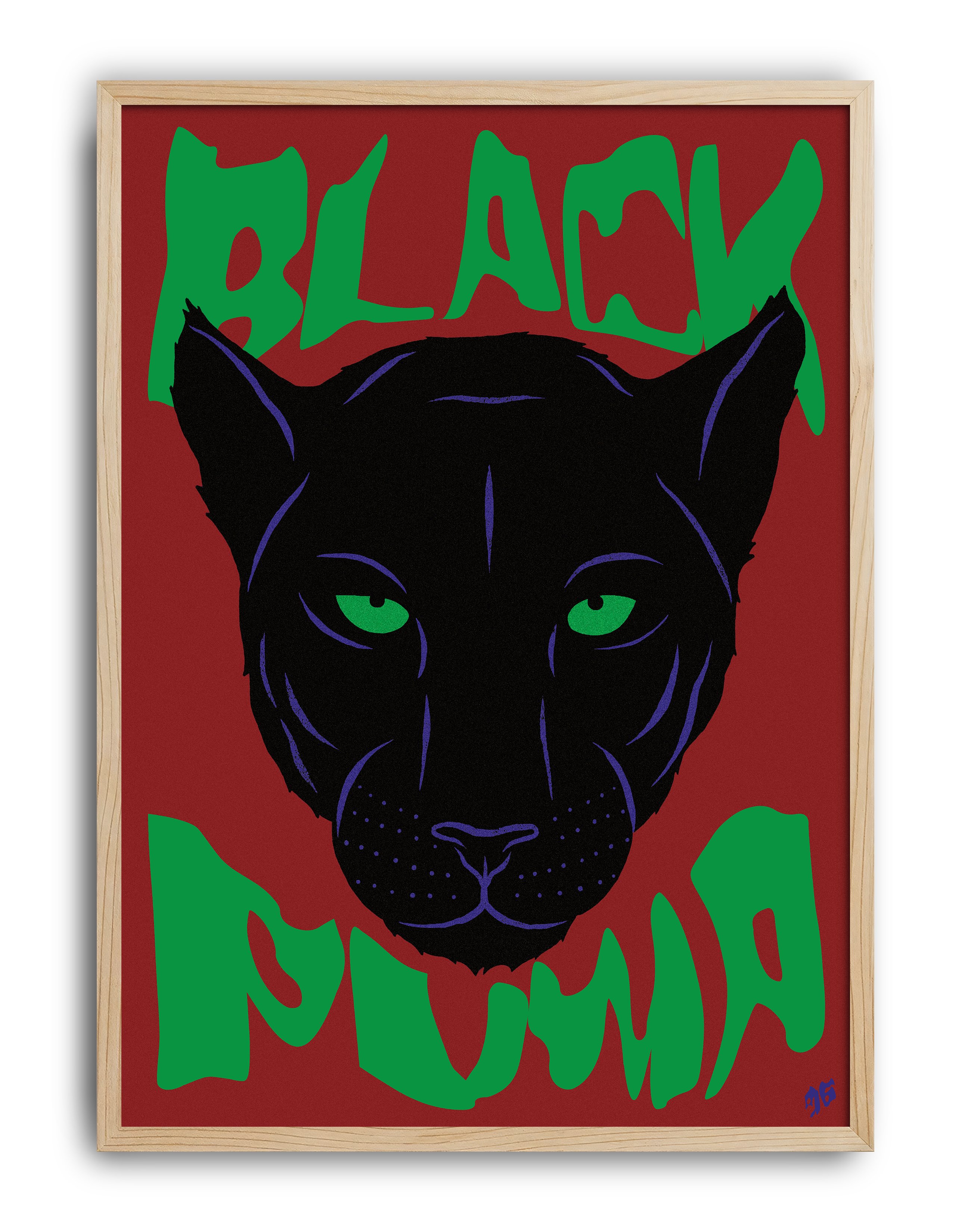 Green Muma Modern Duvar Tablosu – Kırmızı Siyah Panter Poster