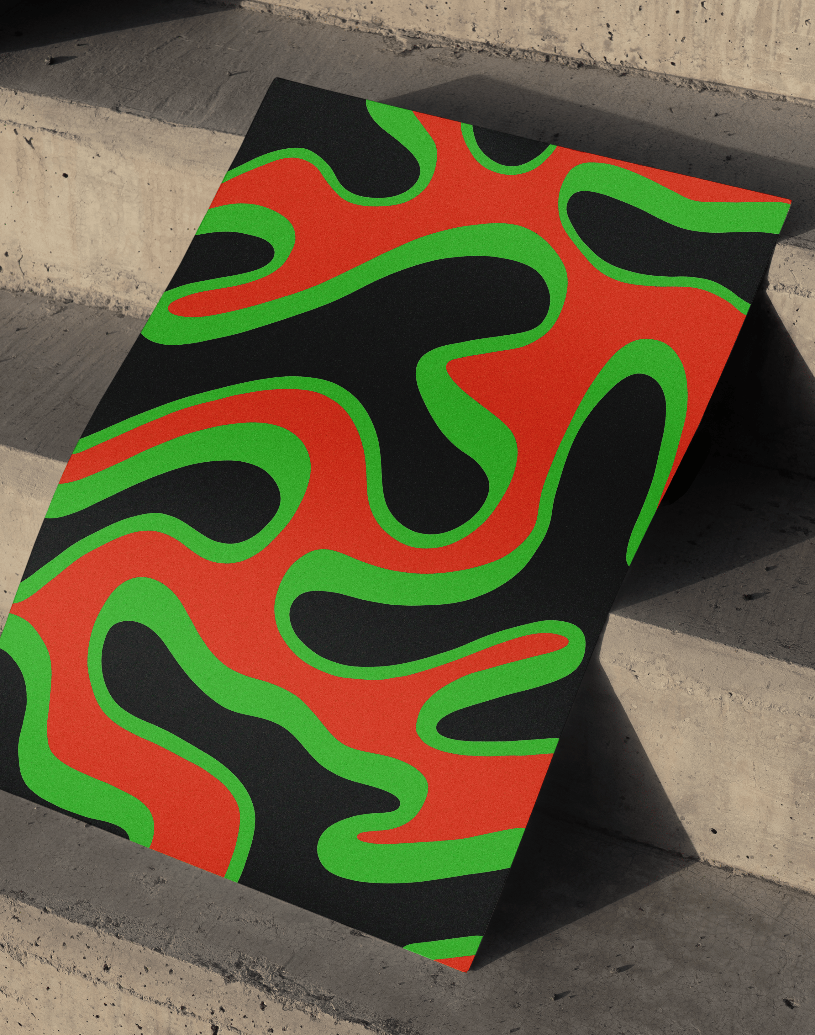 Green Pulse Modern Duvar Tablosu – Kırmızı Yeşil Abstract Poster