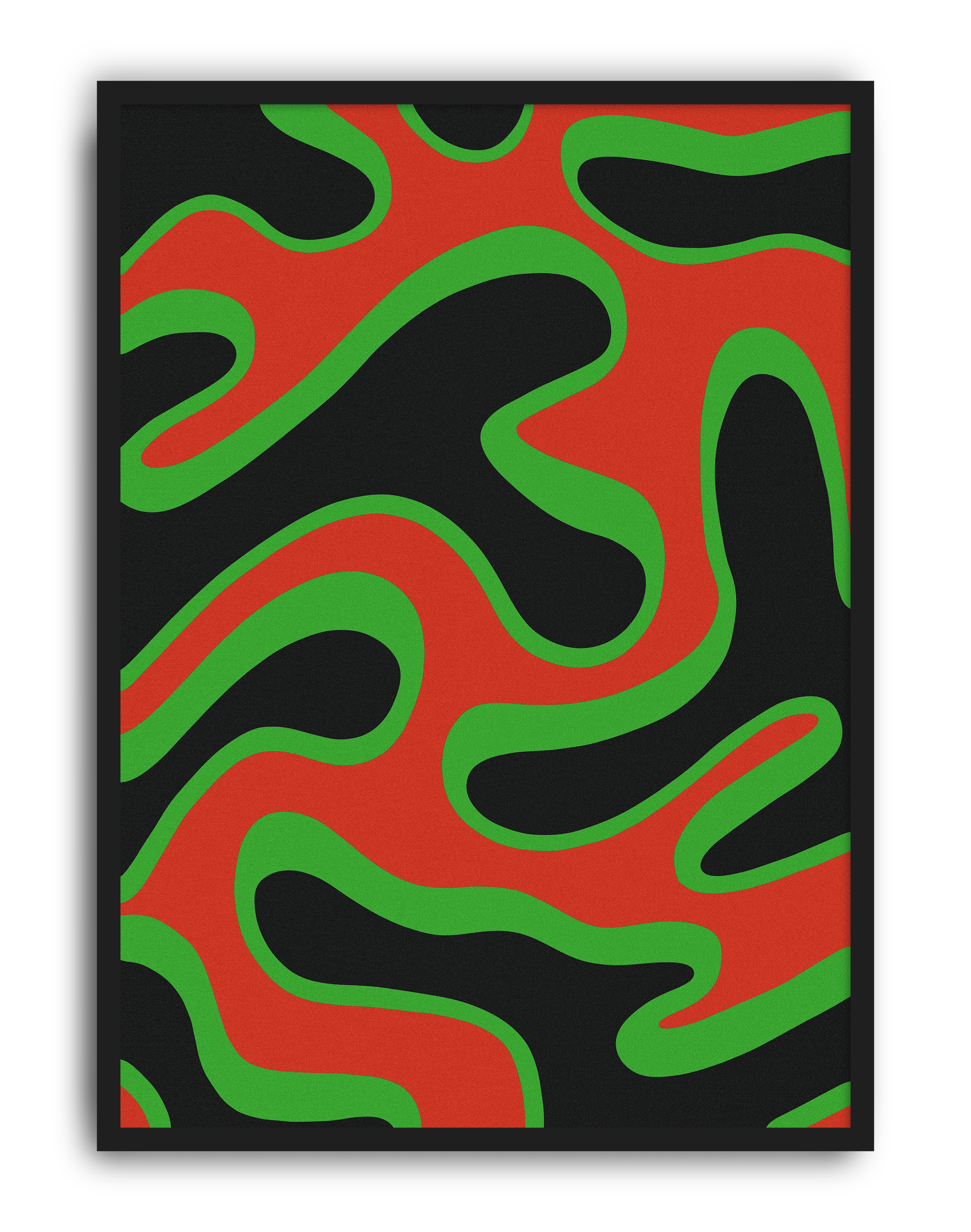 Green Pulse Modern Duvar Tablosu – Kırmızı Yeşil Abstract Poster