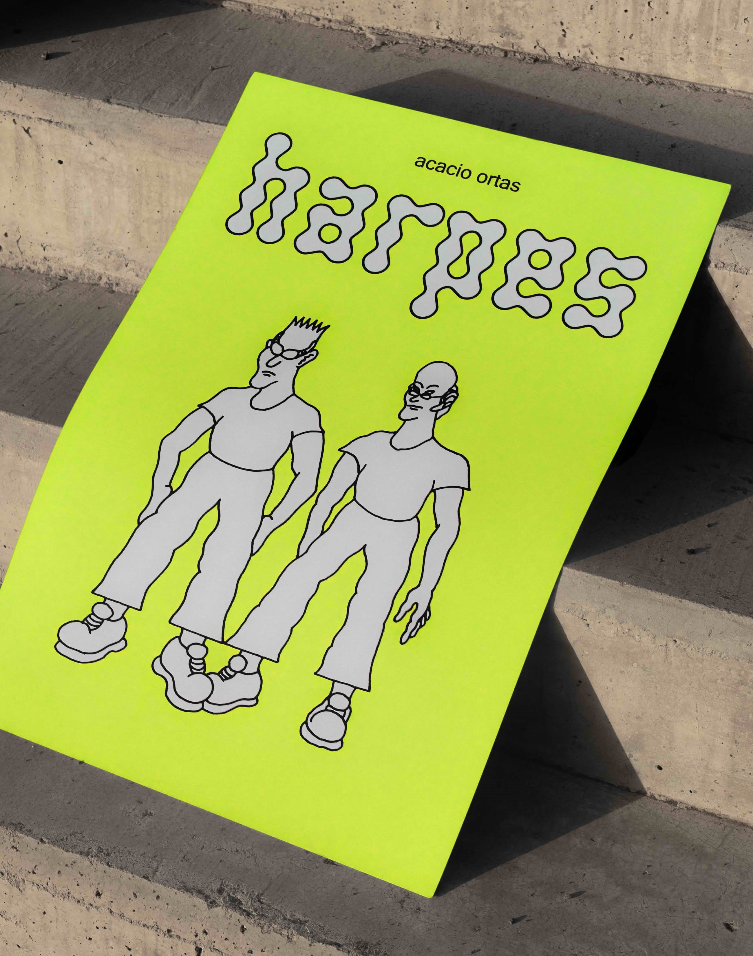 Harpes Modern Duvar Tablosu - Neon Yeşil İkili Figüratif Poster