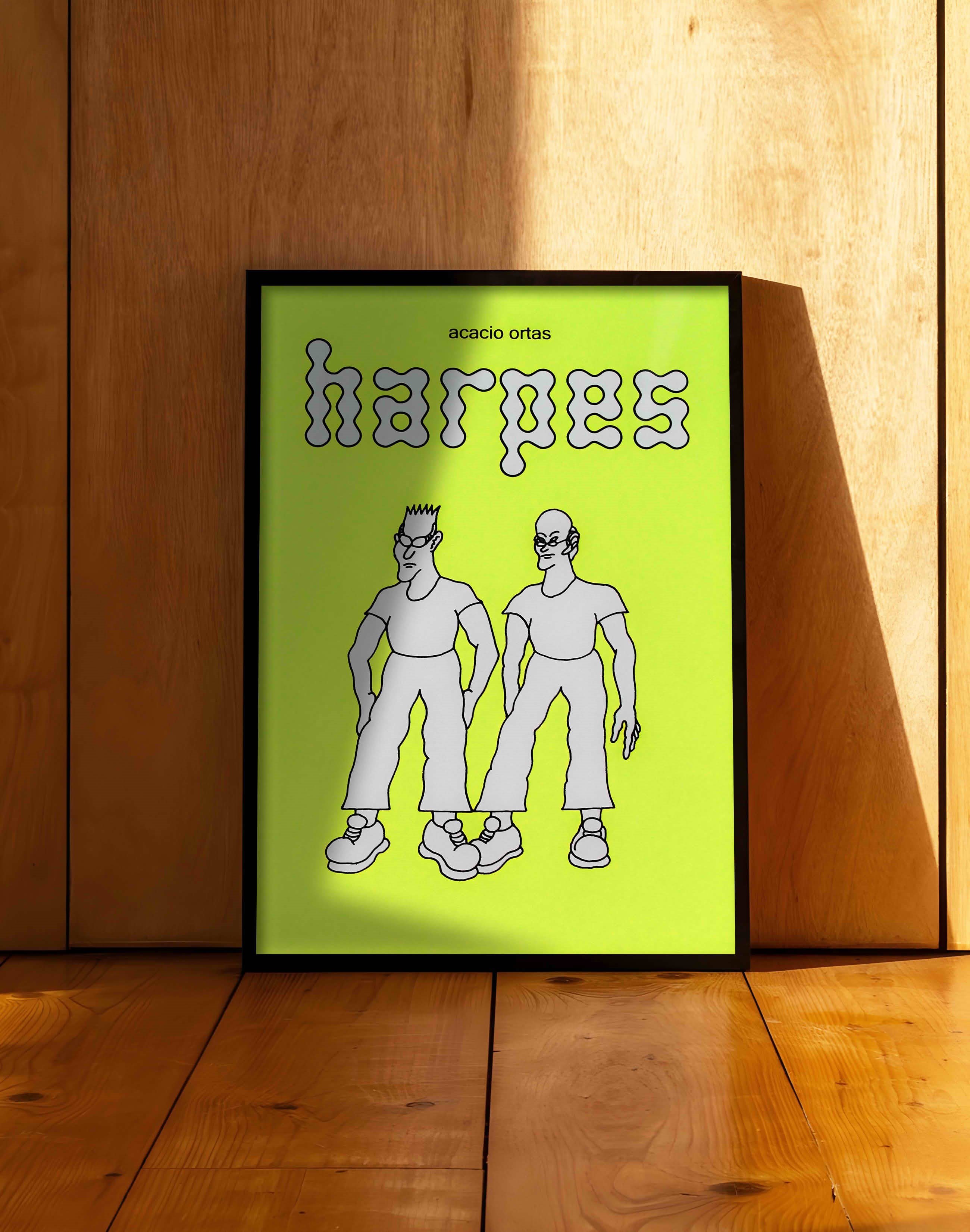 Harpes Modern Duvar Tablosu - Neon Yeşil İkili Figüratif Poster