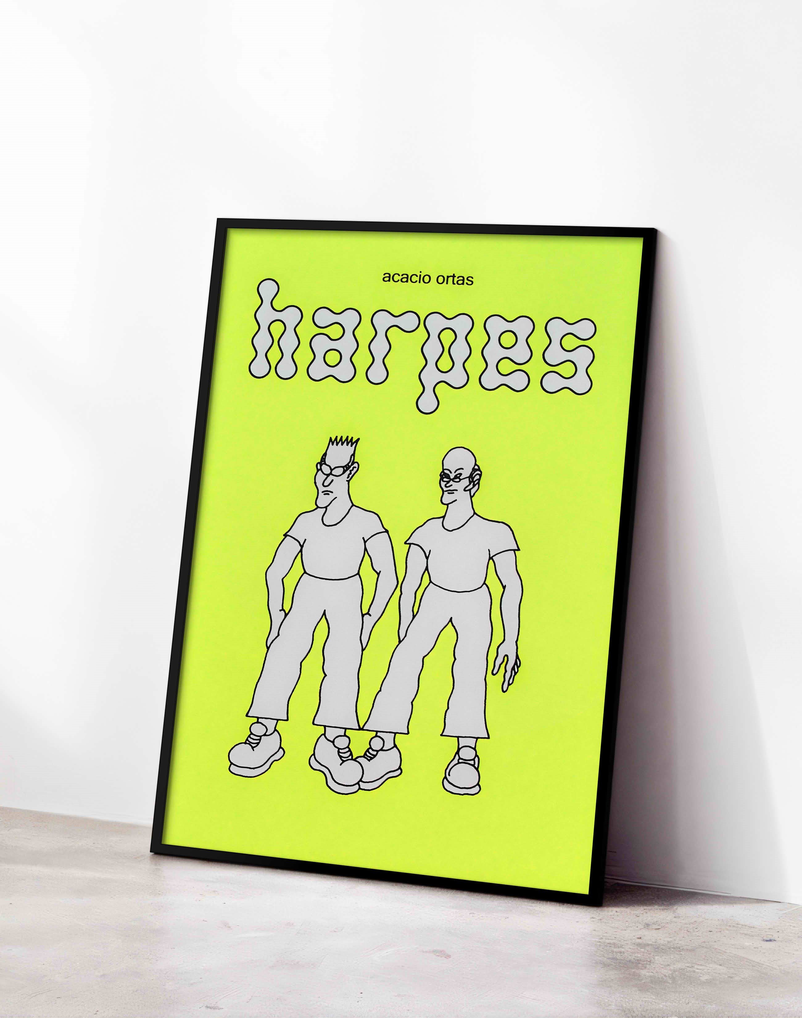 Harpes Modern Duvar Tablosu - Neon Yeşil İkili Figüratif Poster