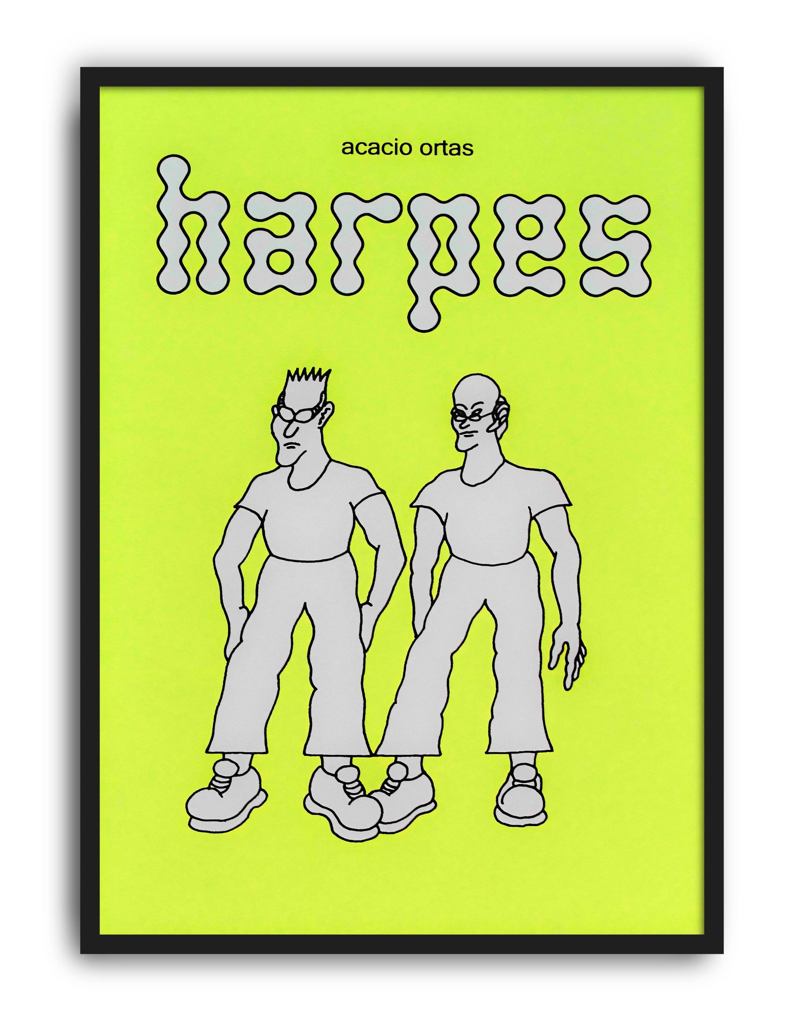 Harpes Modern Duvar Tablosu - Neon Yeşil İkili Figüratif Poster
