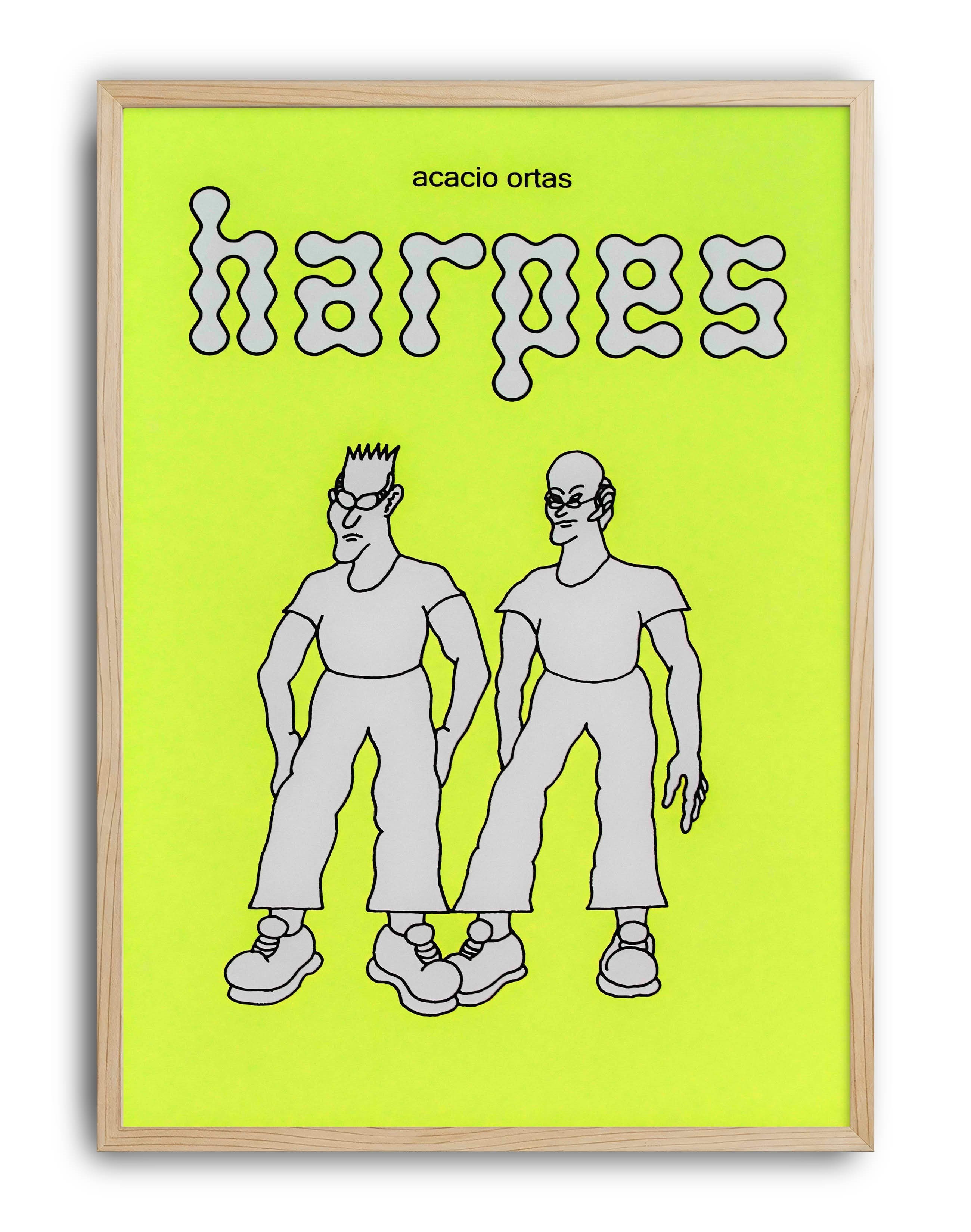 Harpes Modern Duvar Tablosu - Neon Yeşil İkili Figüratif Poster