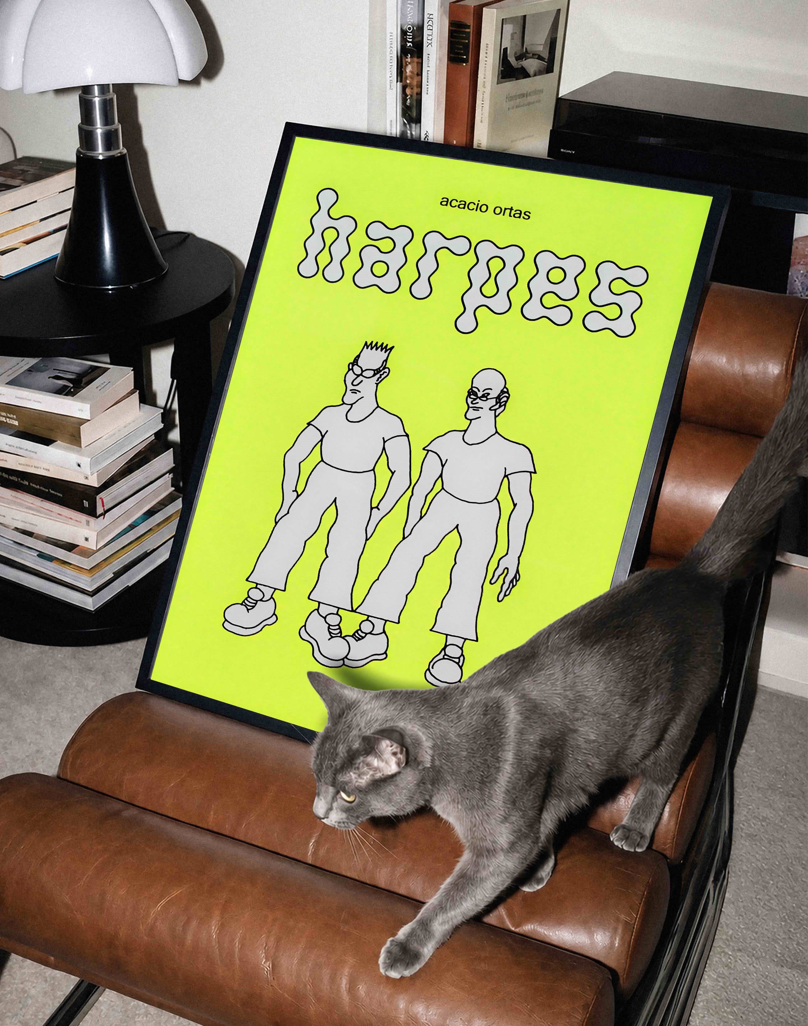 Harpes Modern Duvar Tablosu - Neon Yeşil İkili Figüratif Poster