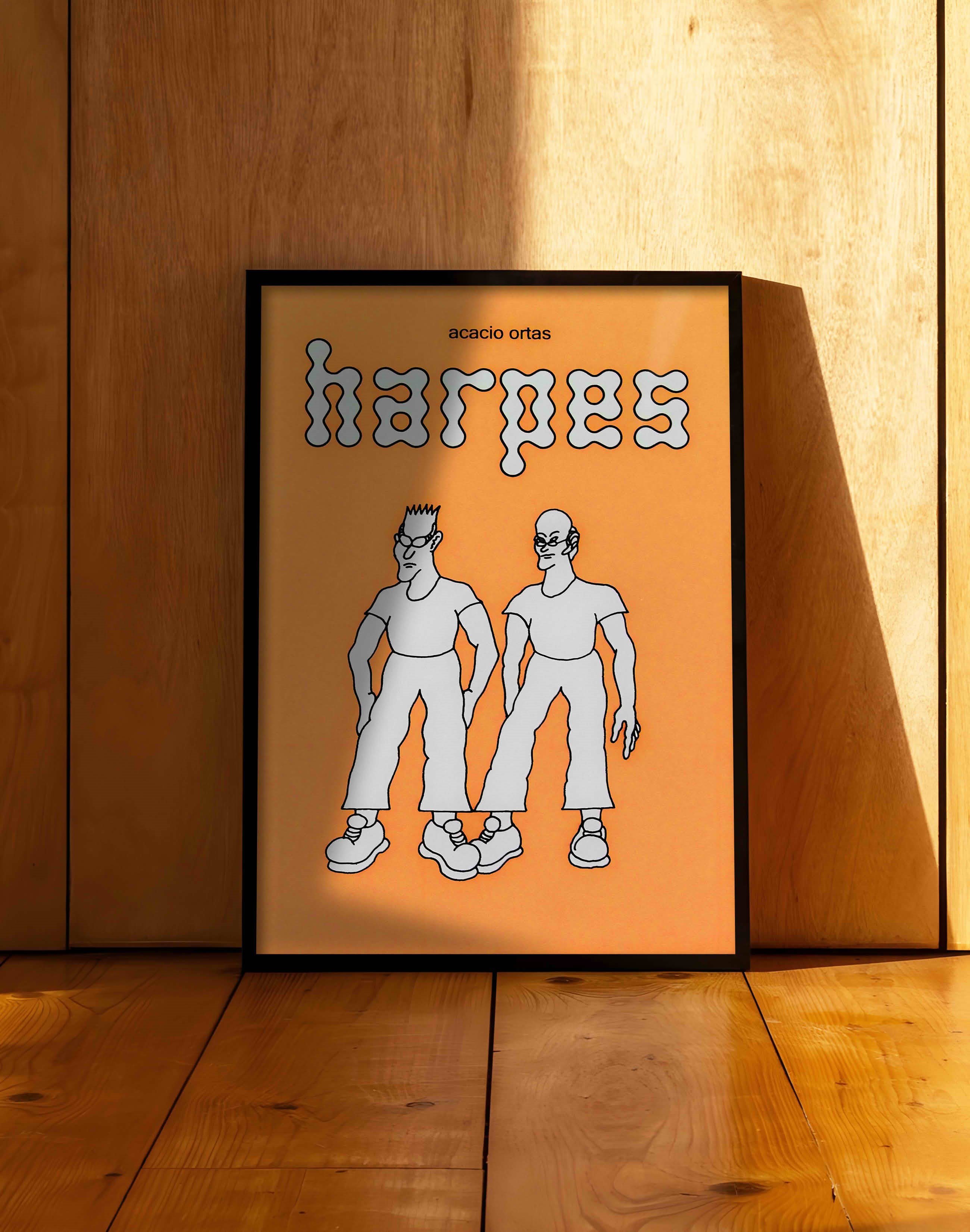 Harpes Modern Duvar Tablosu - Turuncu İkili Figüratif Poster