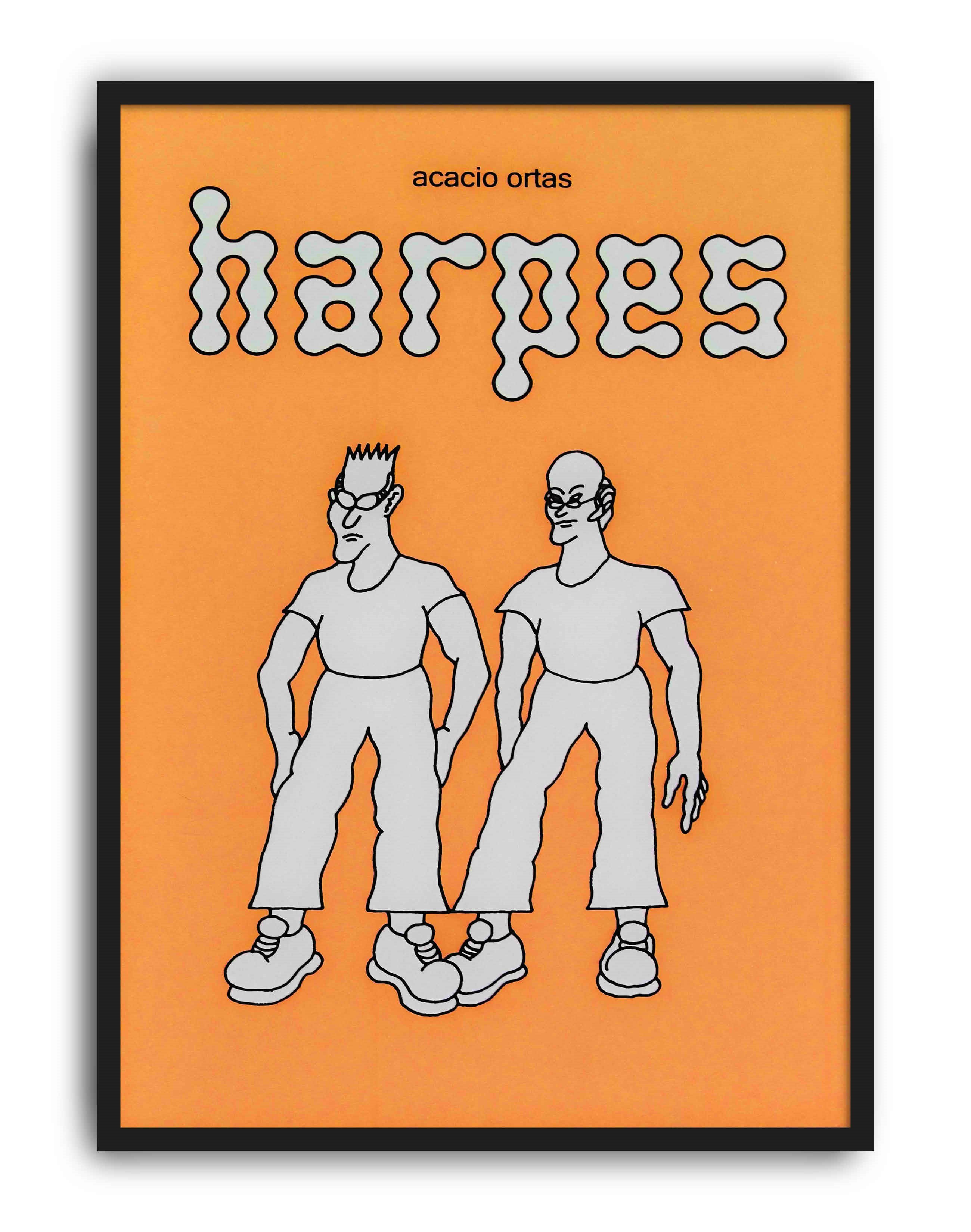 Harpes Modern Duvar Tablosu - Turuncu İkili Figüratif Poster