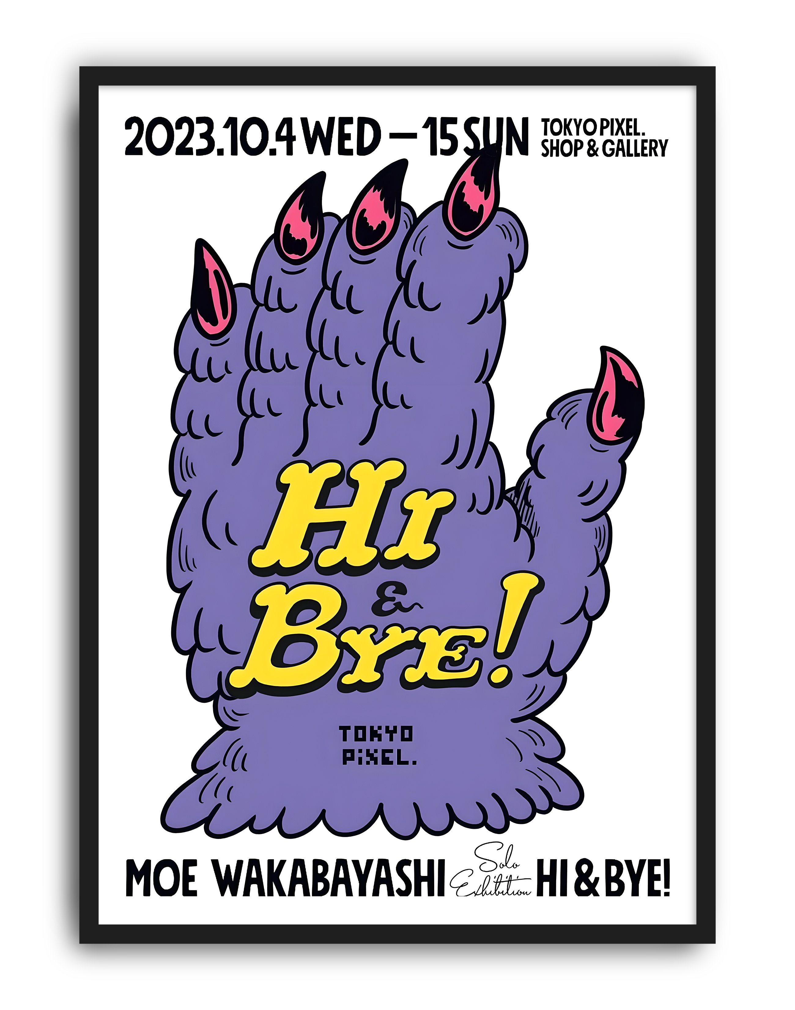 Hi & Bye Tokyo Modern Duvar Tablosu – Mor Sarı Japon Grafik Poster