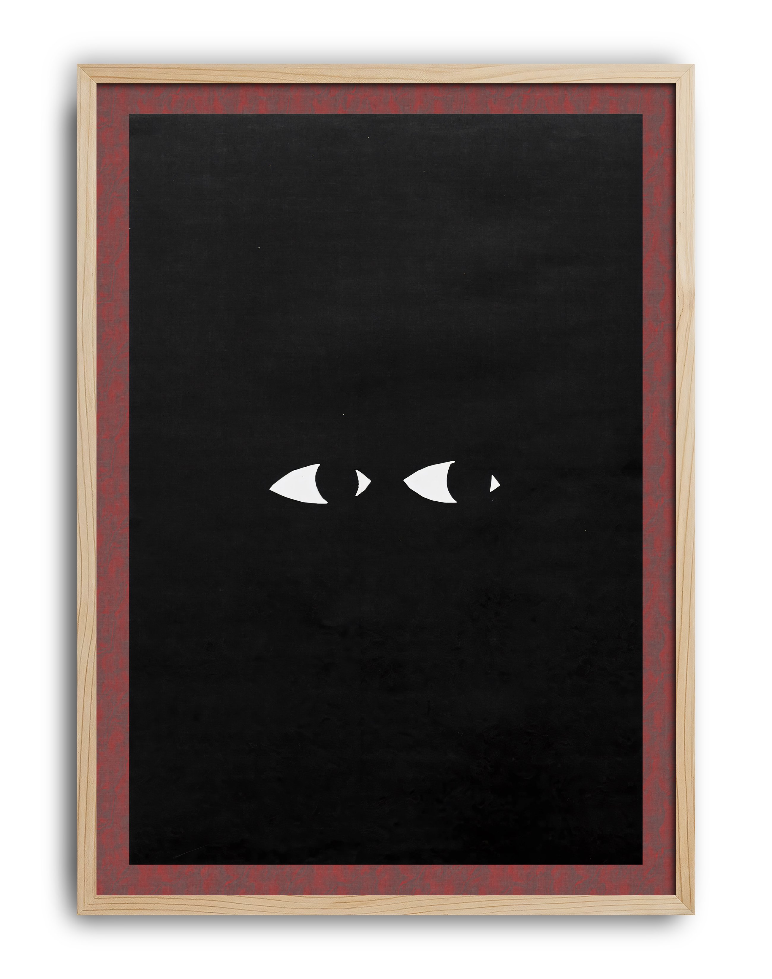 Hidden Eyes Modern Duvar Tablosu – Siyah Kırmızı Minimal Dark Poster