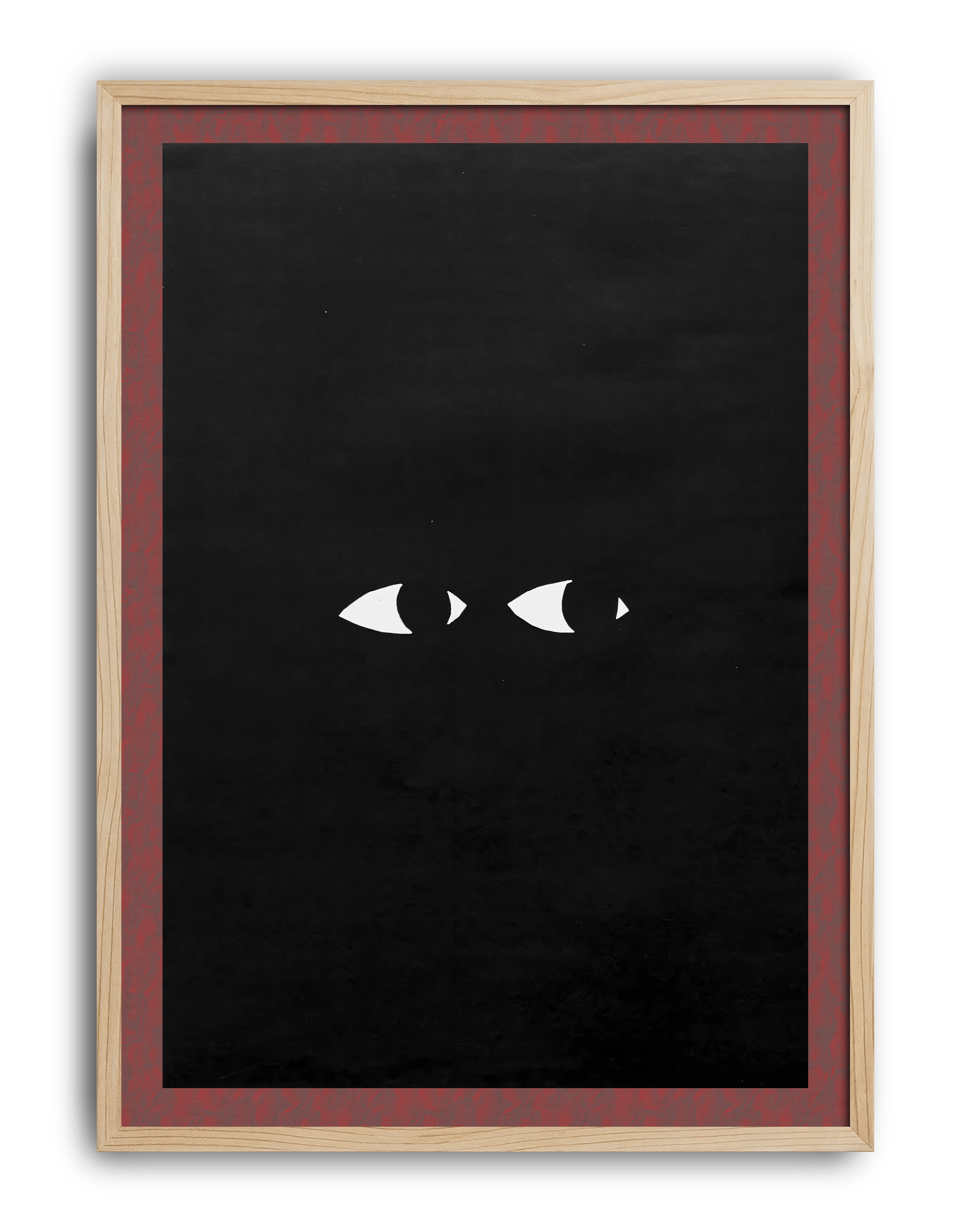 Hidden Eyes Modern Duvar Tablosu – Siyah Kırmızı Minimal Dark Poster