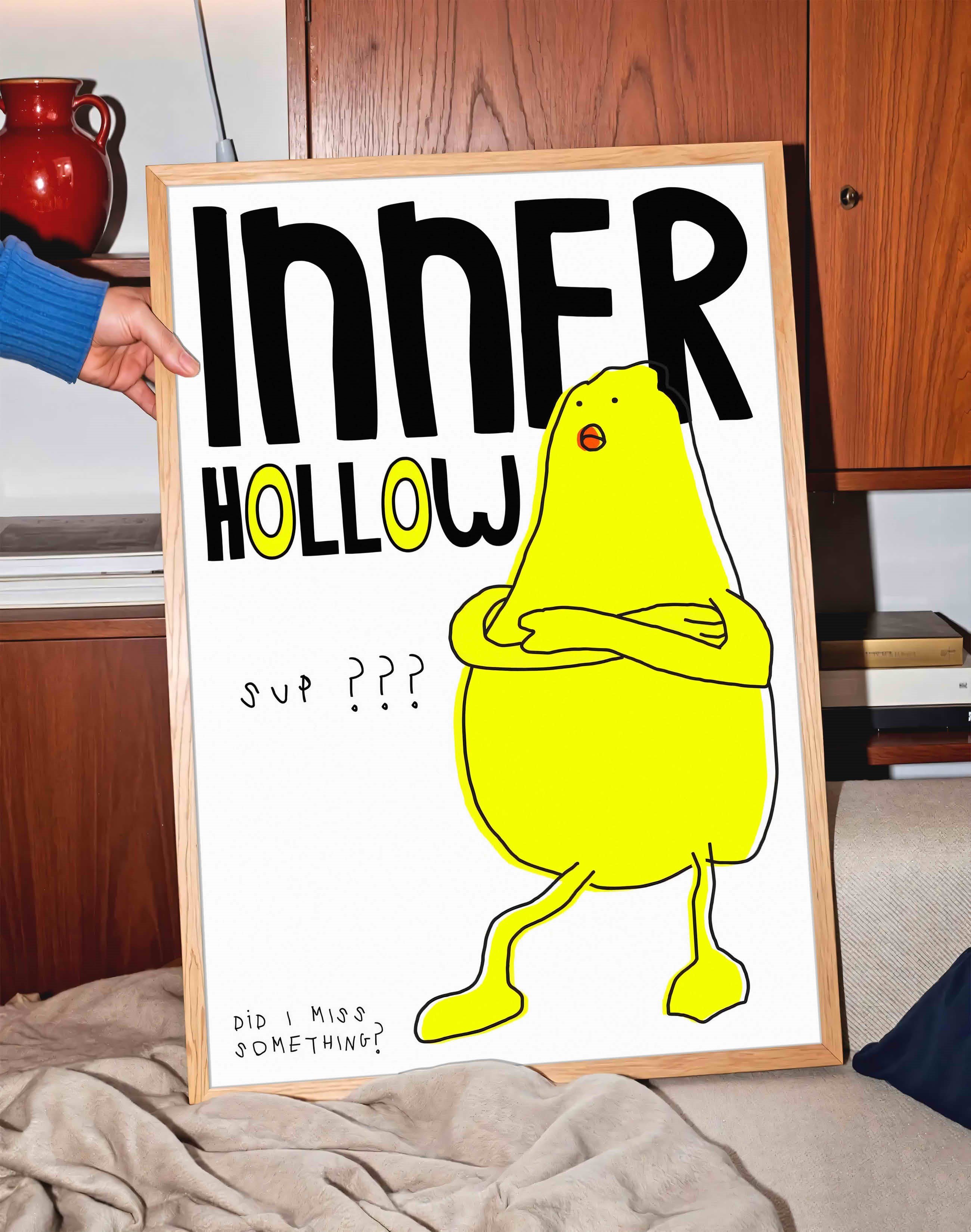 Inner Hollow Modern Duvar Tablosu - Sarı Karakter Minimal Figüratif Poster