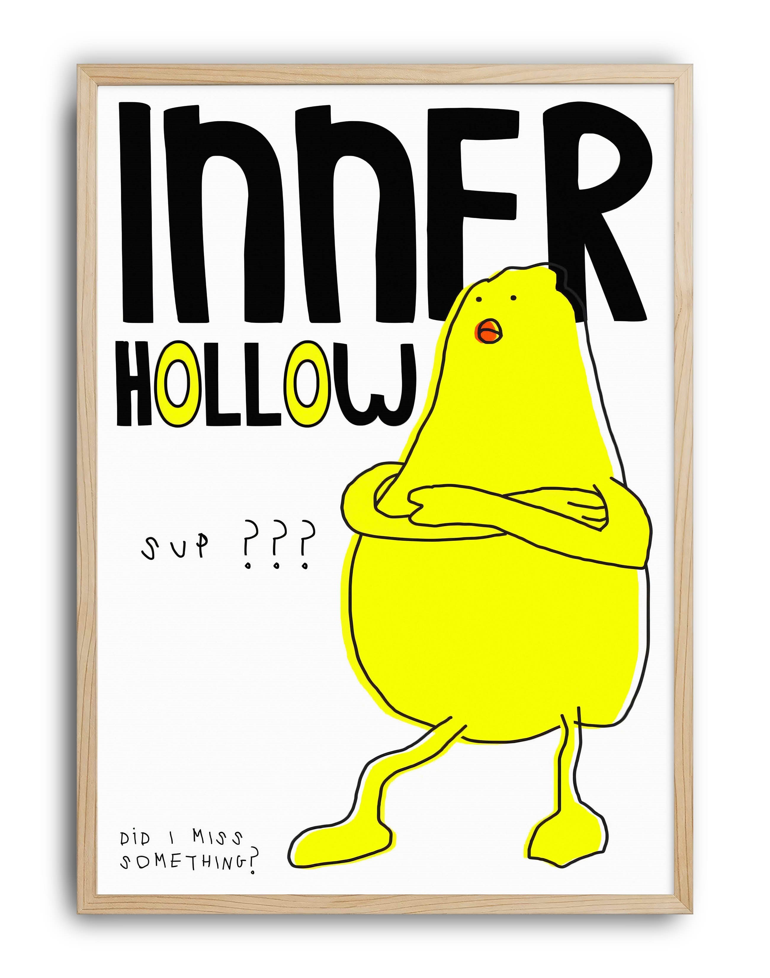 Inner Hollow Modern Duvar Tablosu - Sarı Karakter Minimal Figüratif Poster