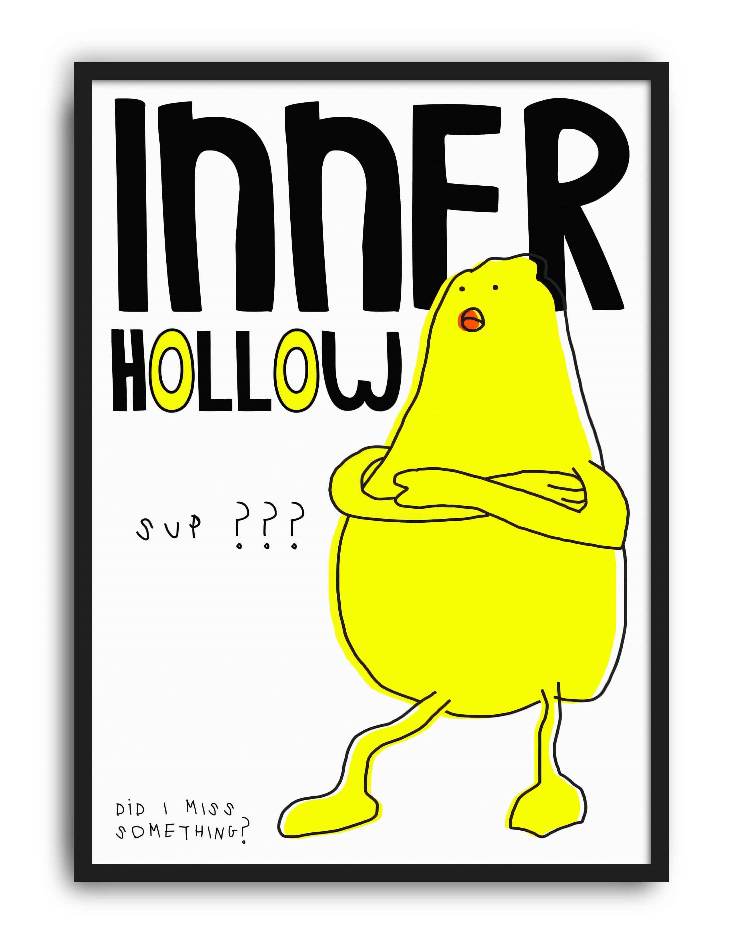 Inner Hollow Modern Duvar Tablosu - Sarı Karakter Minimal Figüratif Poster