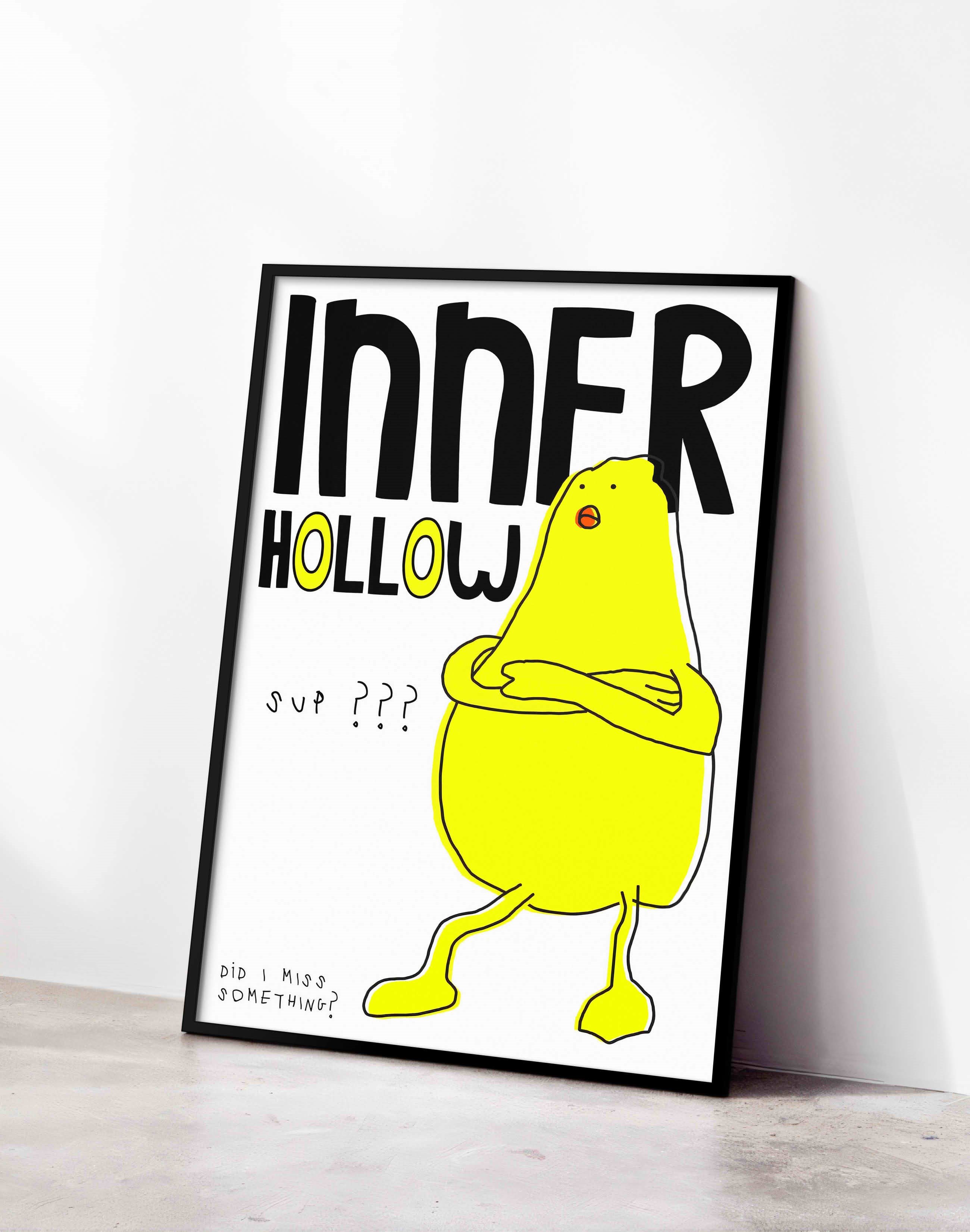 Inner Hollow Modern Duvar Tablosu - Sarı Karakter Minimal Figüratif Poster