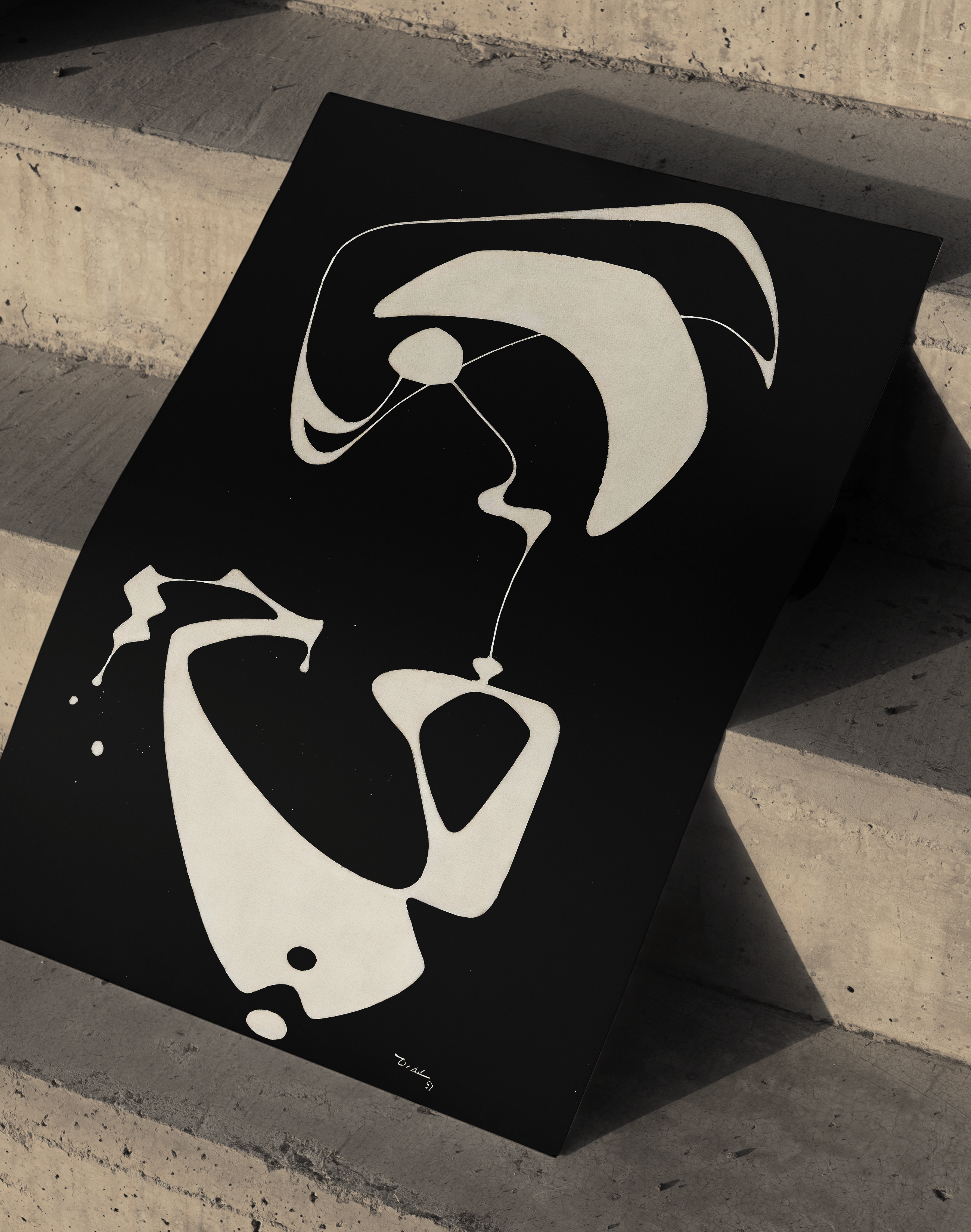 Ivory Void Modern Duvar Tablosu – Siyah Krem Soyut Minimal Poster
