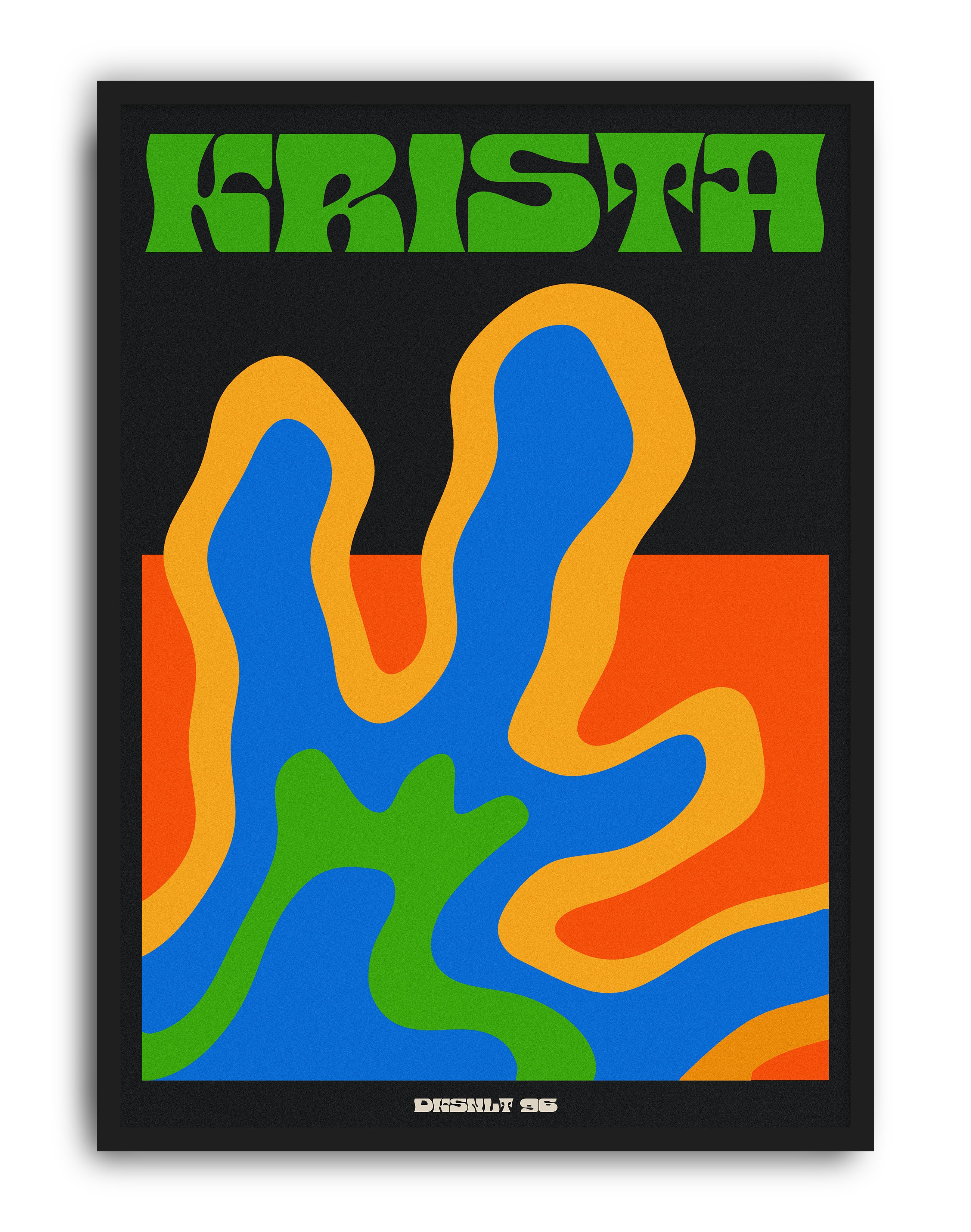 Krista Flow Modern Duvar Tablosu – Siyah Renkli Abstract Poster