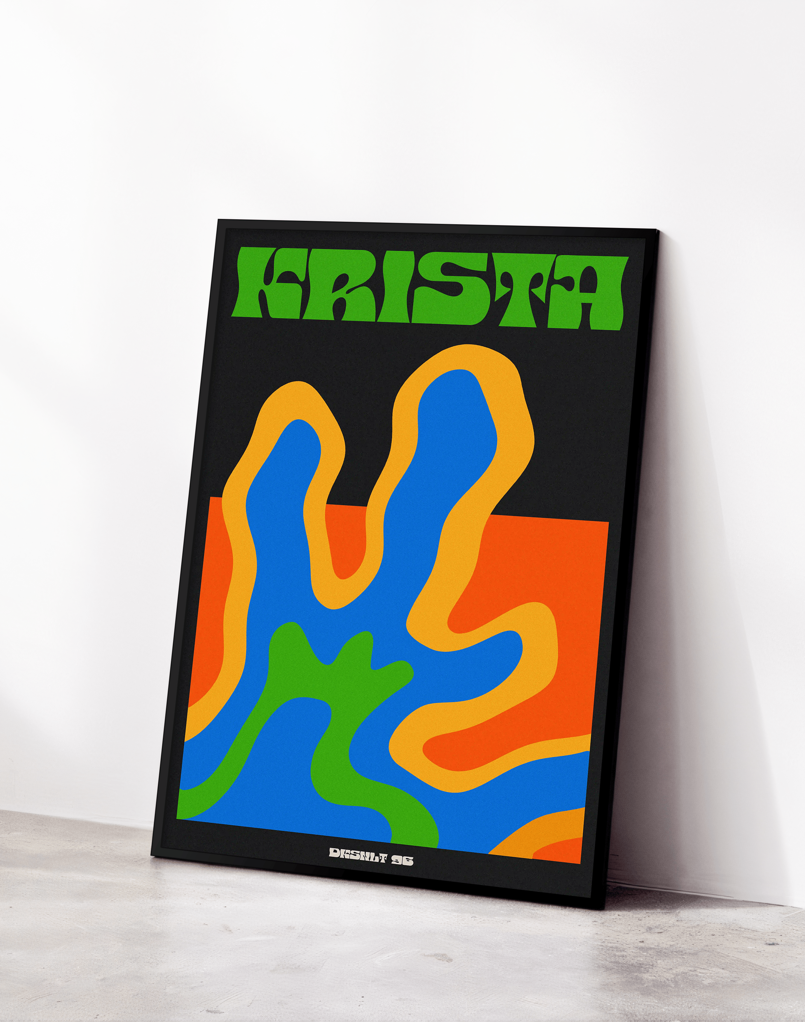 Krista Flow Modern Duvar Tablosu – Siyah Renkli Abstract Poster