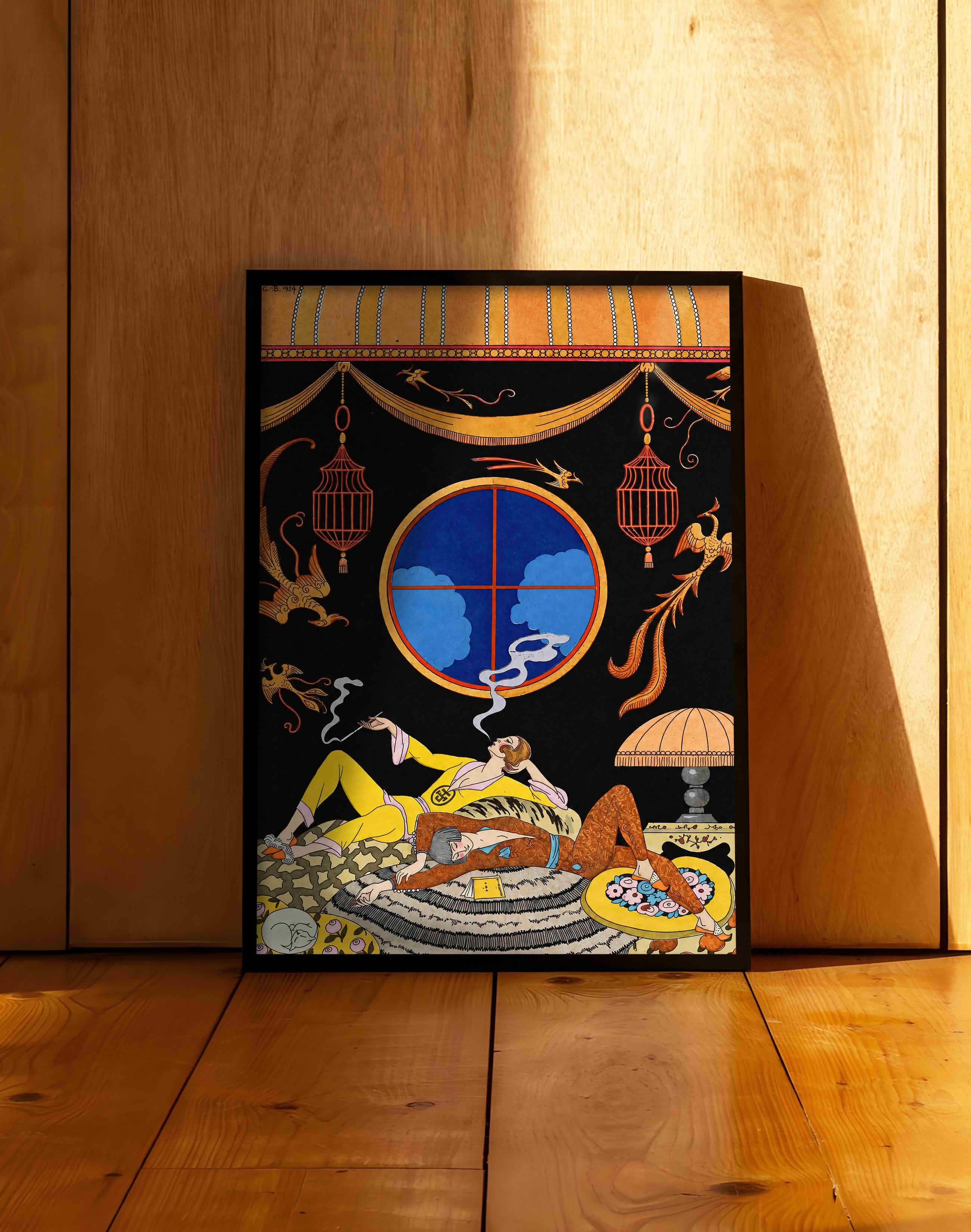 La Paresse (1924) – Georges Barbier Art Deco Vintage İllüstrasyon Posteri