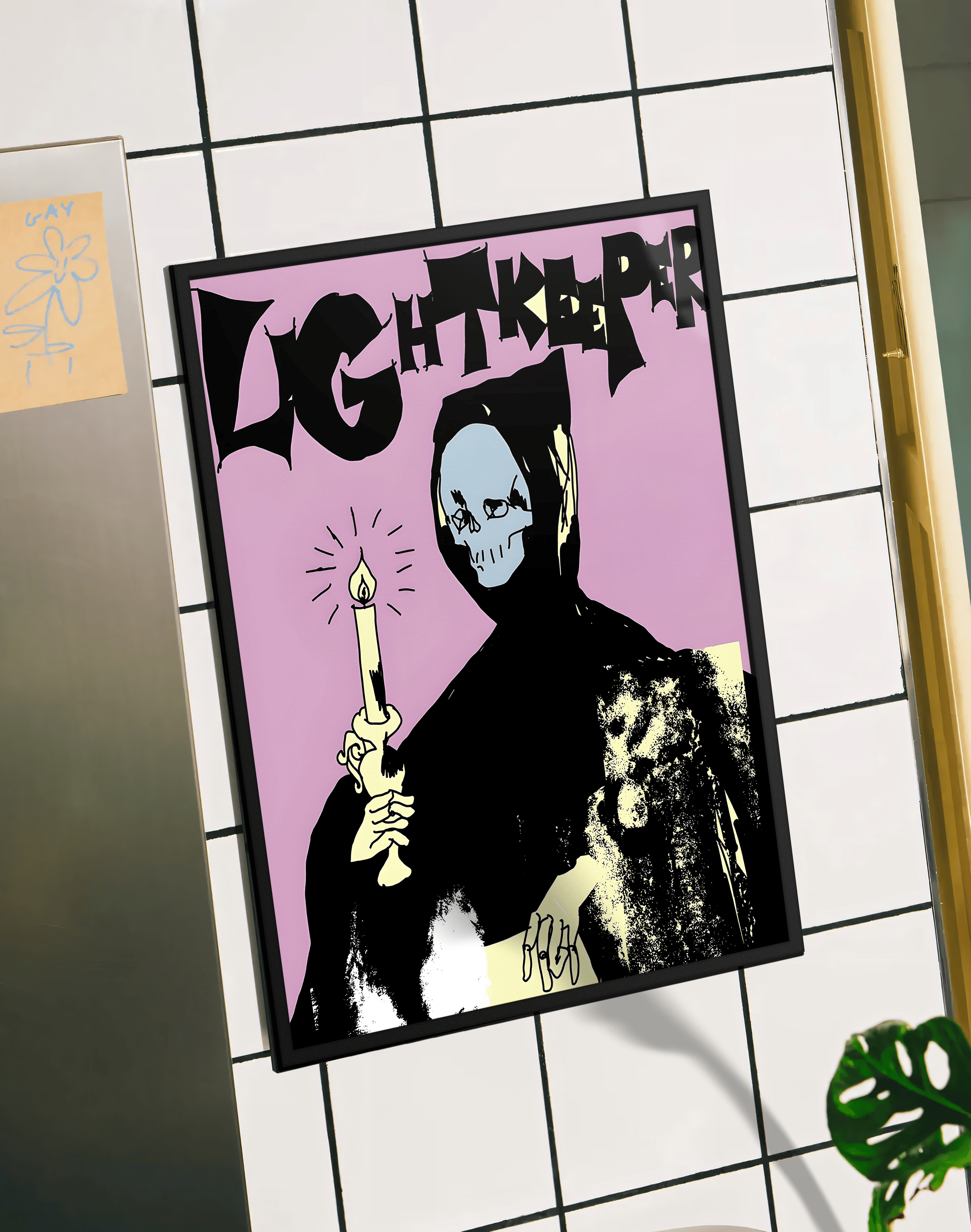 Lightkeeper Modern Duvar Tablosu – Mor Siyah Gotik Poster