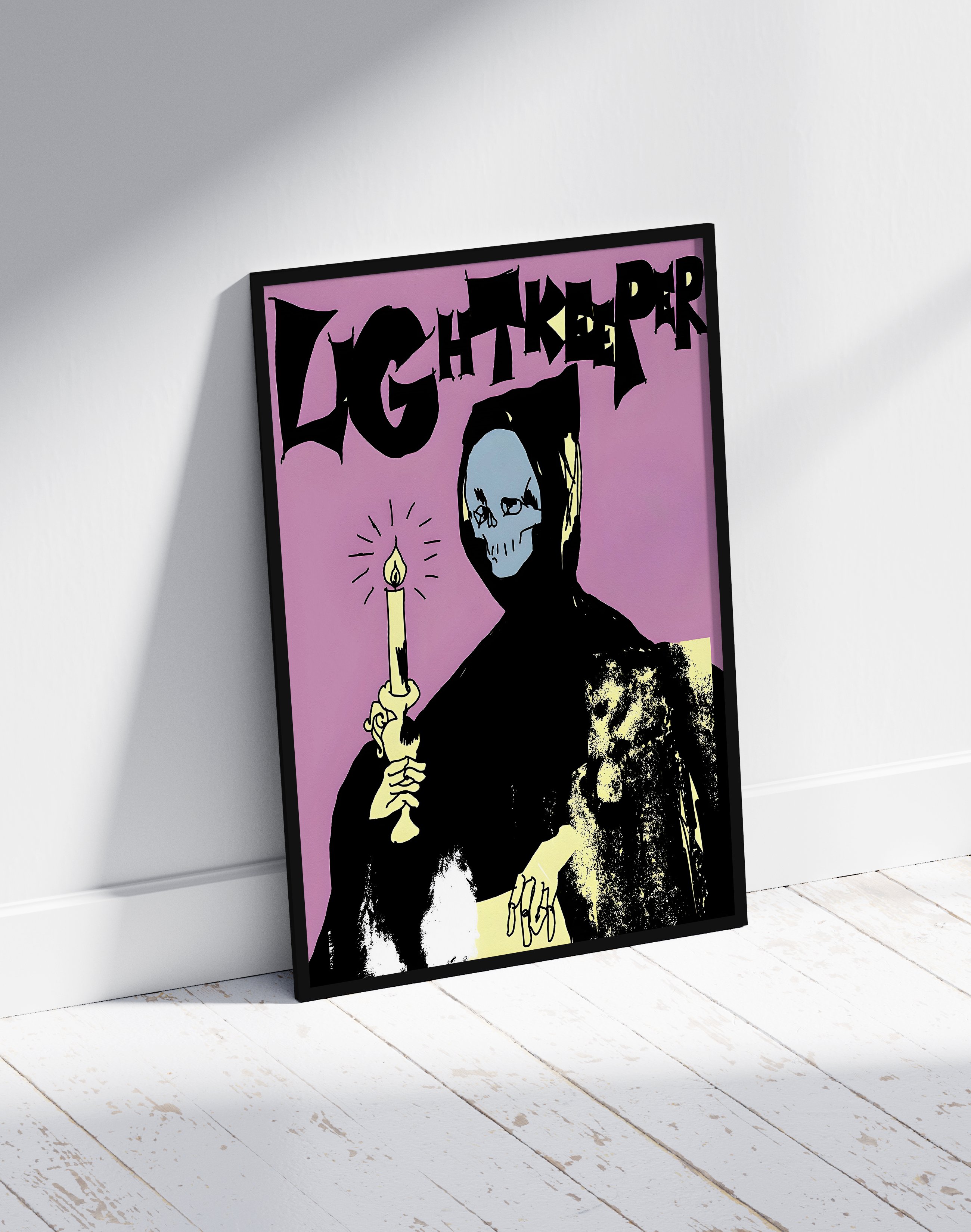 Lightkeeper Modern Duvar Tablosu – Mor Siyah Gotik Poster