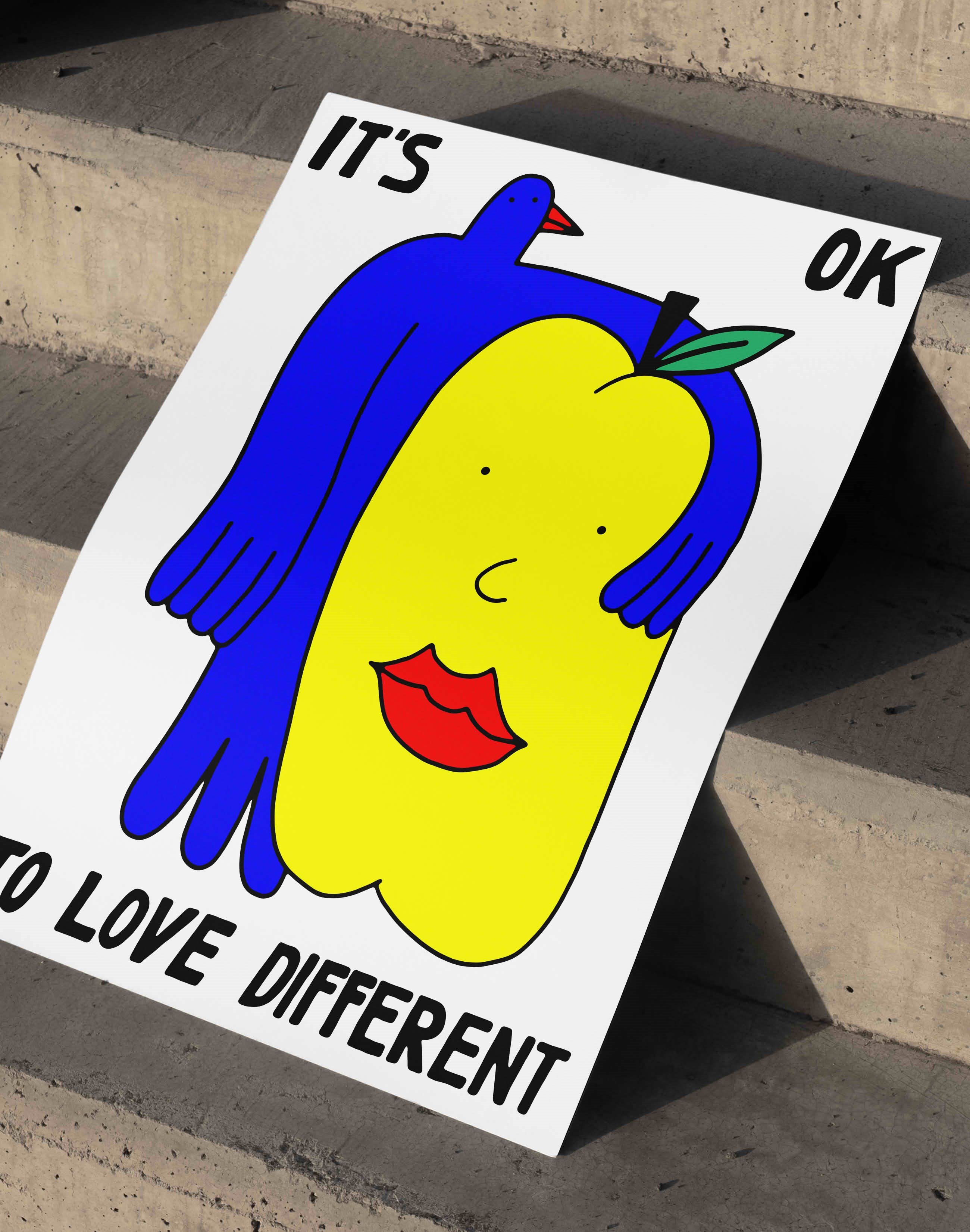 Love Different Figüratif Duvar Tablosu - Beyaz Zeminli Minimal Tipografik Poster