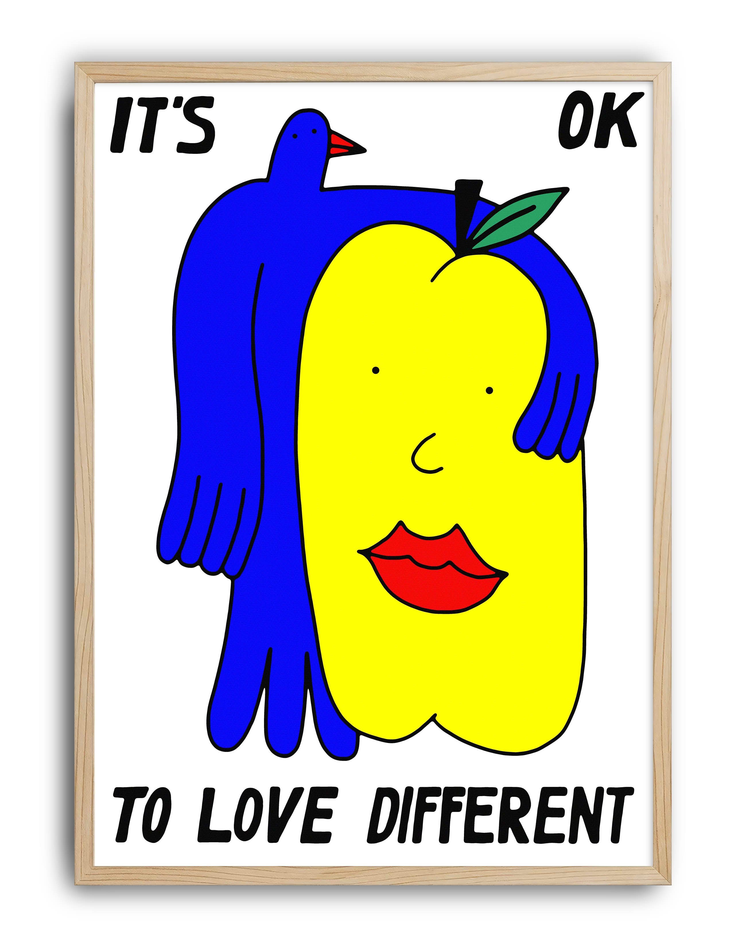 Love Different Figüratif Duvar Tablosu - Beyaz Zeminli Minimal Tipografik Poster